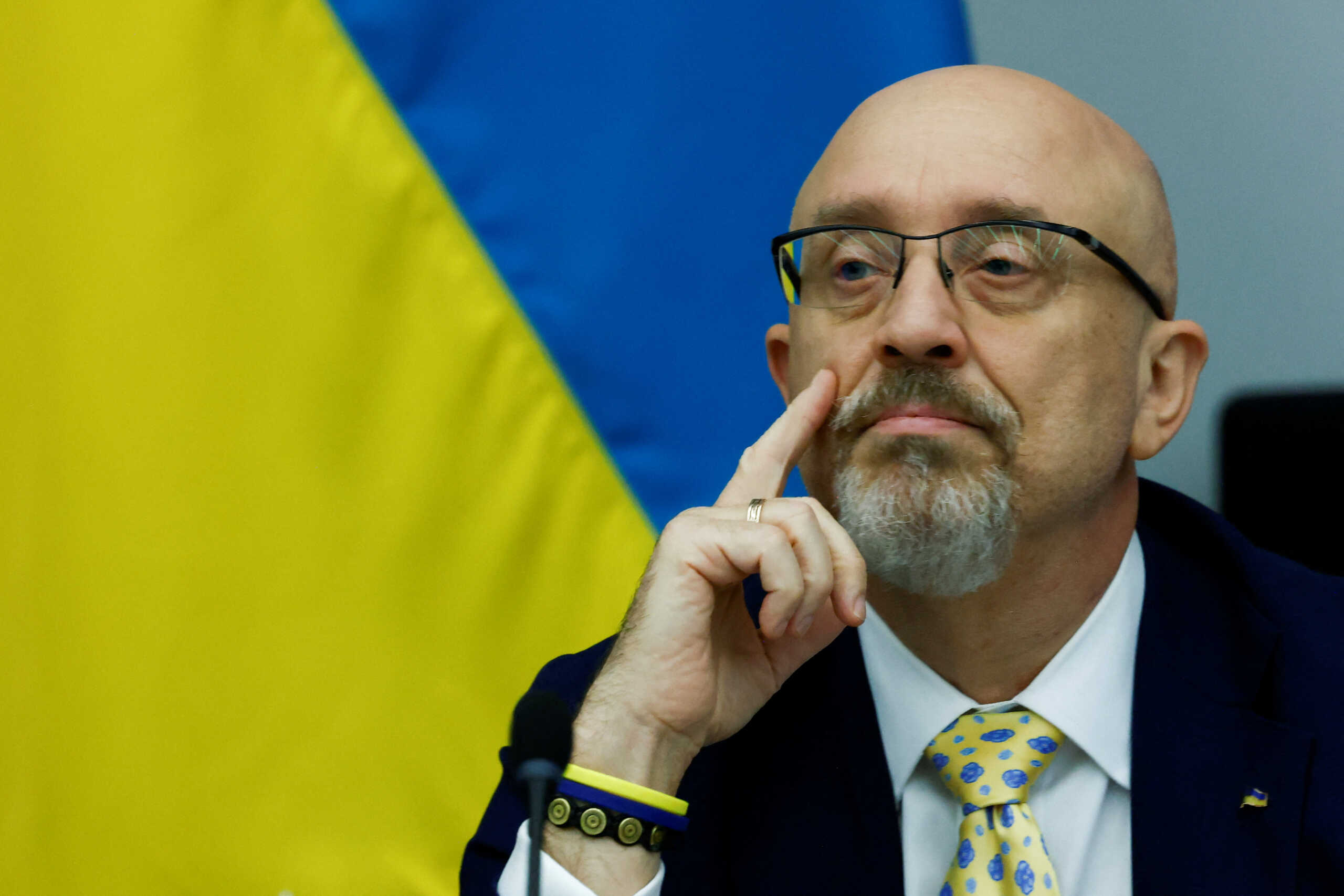 Ukraine's Defense Minister Oleksiy Reznikov attends a meeting of the Ukraine Defence Contact Group during a NATO defence ministers meeting at the Alliance's headquarters in Brussels, Belgium October 12, 2022. REUTERS