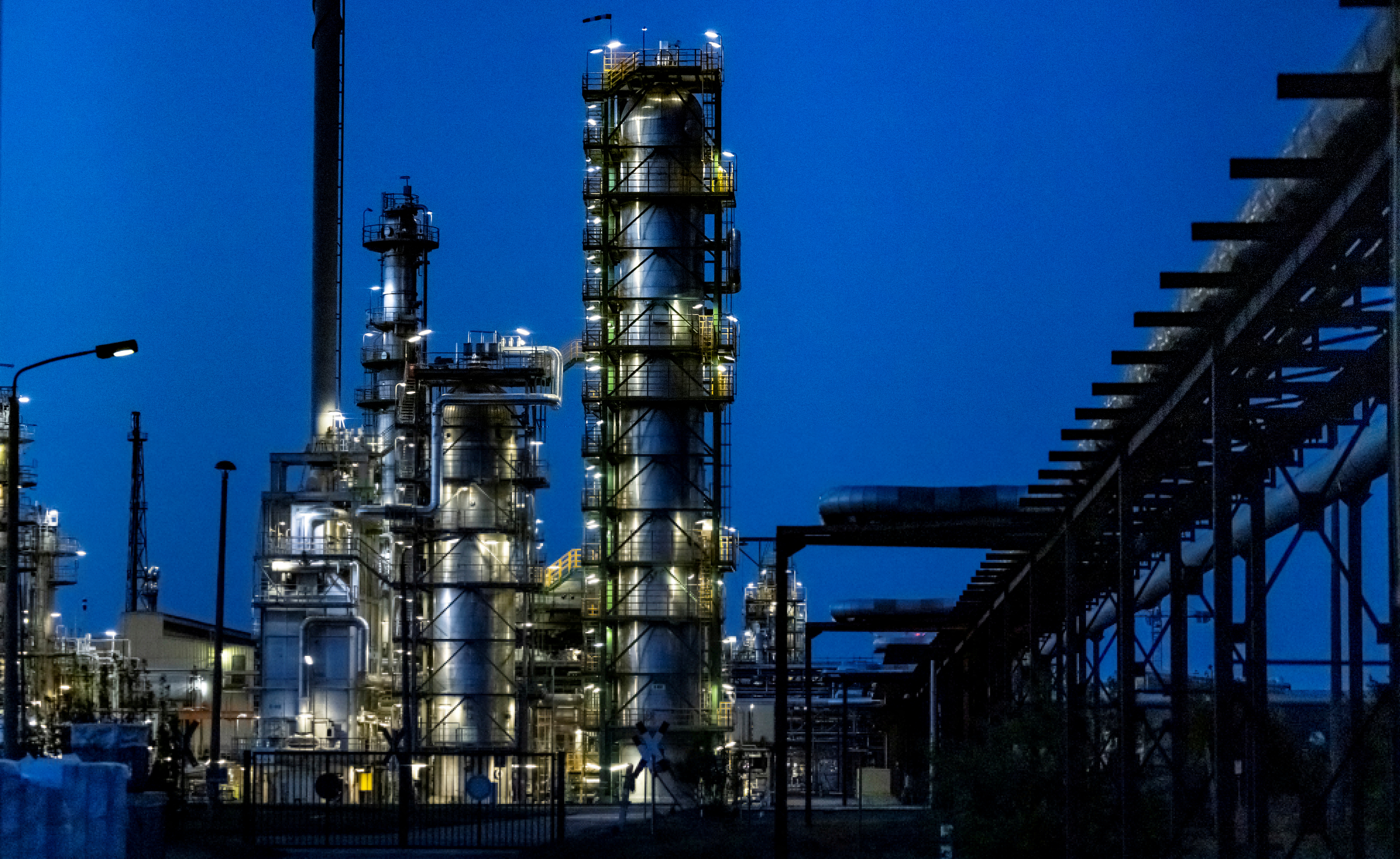 FILE PHOTO: Industrial facilities of the PCK oil refinery are pictured in Schwedt
