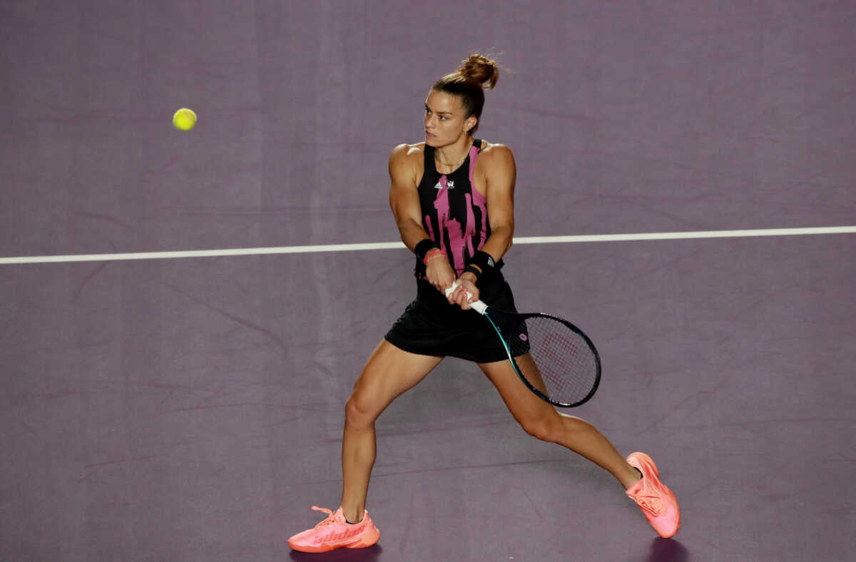 Tennis - WTA 1000 - Guadalajara Open - Guadalajara, Mexico - October 22, 2022 Greece's Maria Sakkari in action during her semi-final match against Czech Republic's Marie Bouzkova REUTERS