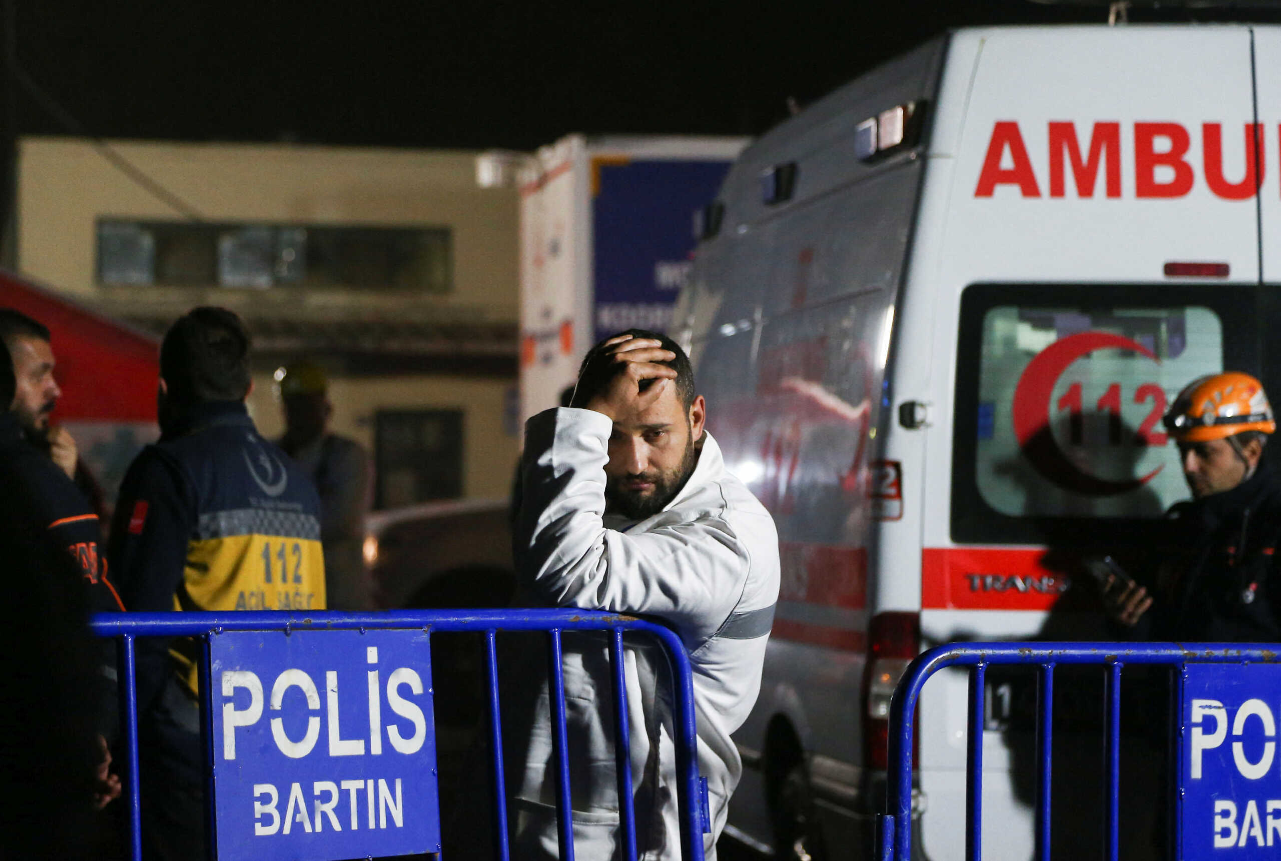 A man reacts outside the coal mine as search and rescue operation continues after an explosion, in Amasra in the northern Bartin province, Turkey October 15, 2022. REUTERS