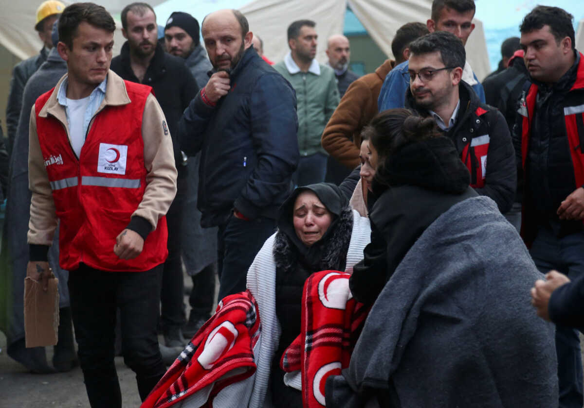 A woman reacts outside the coal mine as search and rescue operation continues after an explosion, in Amasra in the northern Bartin province, Turkey October 15, 2022. REUTERS