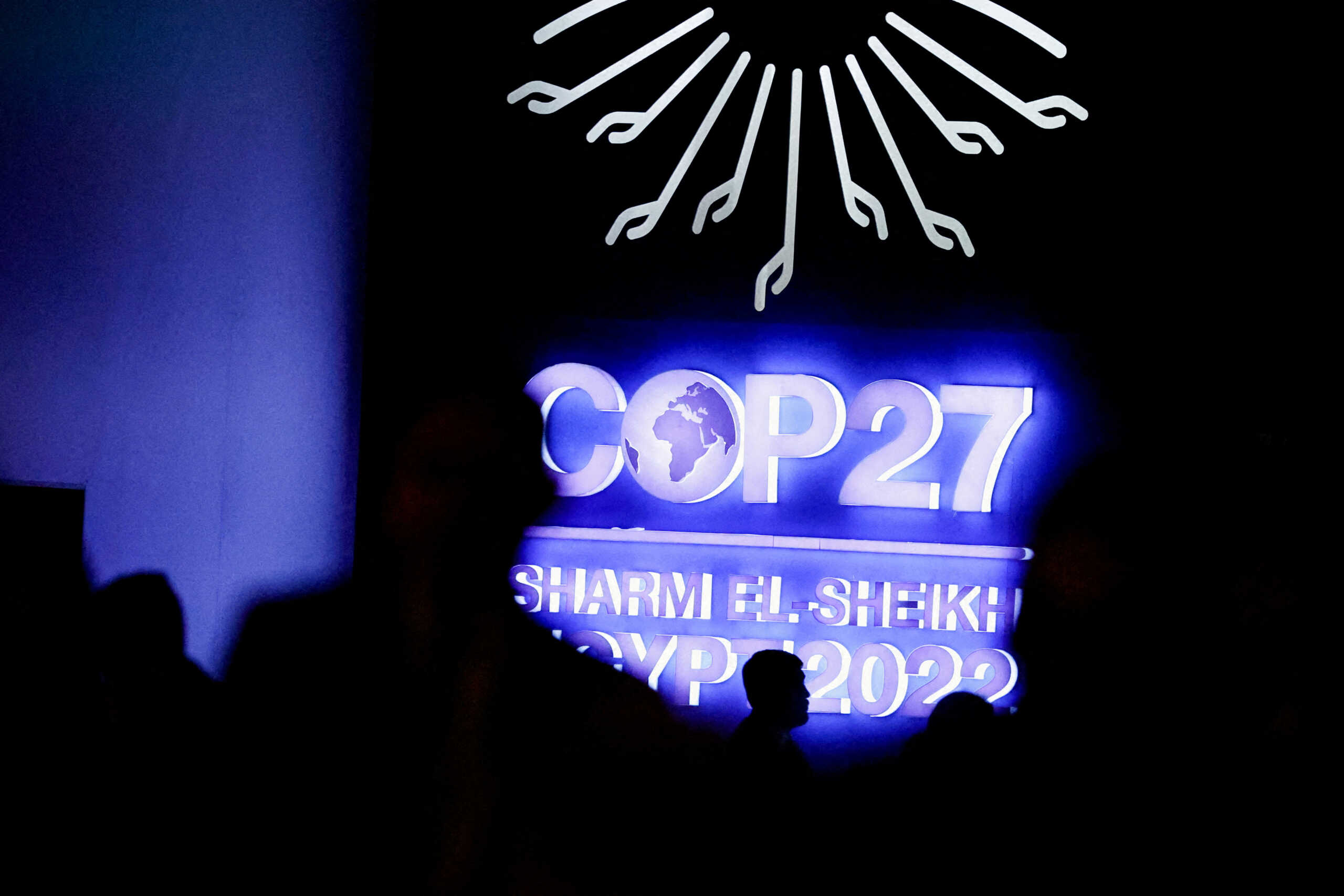 FILE PHOTO: A view of a logo of the COP27 climate summit in Sharm el-Sheikh, Egypt, November 11, 2022. REUTERS