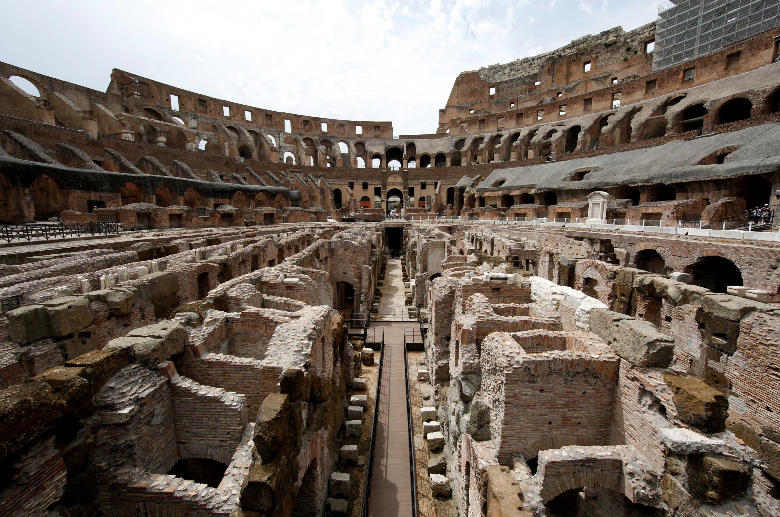 FILE PHOTO: View of the Colosseum dungeons which have been restored in a multi-million euro project sponsored by fashion group Tod's in Rome, Italy, June 24 2021. Picture taken June 24 2021. REUTERS