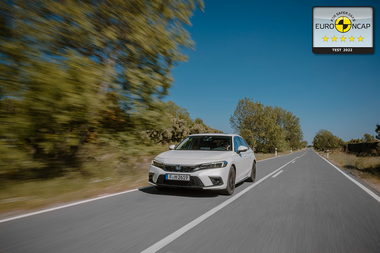 5 αστέρια στις δοκιμές EURO NCAP για το Honda Civic e:HEV