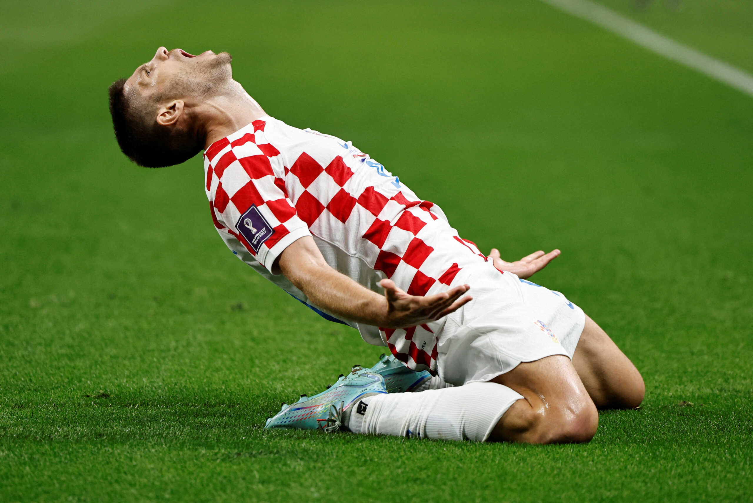 Soccer Football - FIFA World Cup Qatar 2022 - Group F - Croatia v Canada - Khalifa International Stadium, Doha, Qatar - November 27, 2022 Croatia's Andrej Kramaric celebrates scoring their first goal REUTERS
