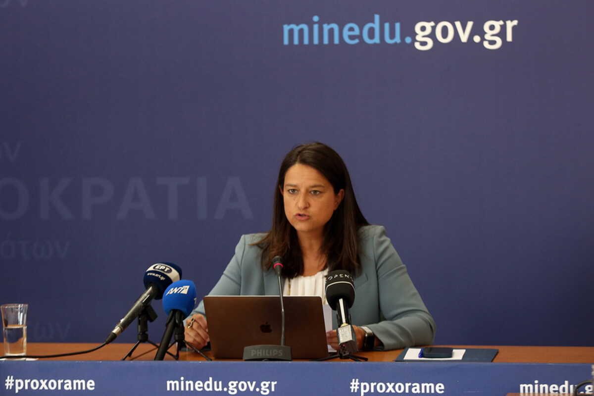 Η υπουργός Παιδείας και Θρησκευμάτων Νίκη Κεραμέως παραχωρεί συνέντευξη τύπου ενόψει της νέας σχολικής και ακαδημαϊκής χρονιάς, Αθήνα Τετάρτη 7 Σεπτεμβρίου 2022. ΑΠΕ-ΜΠΕ