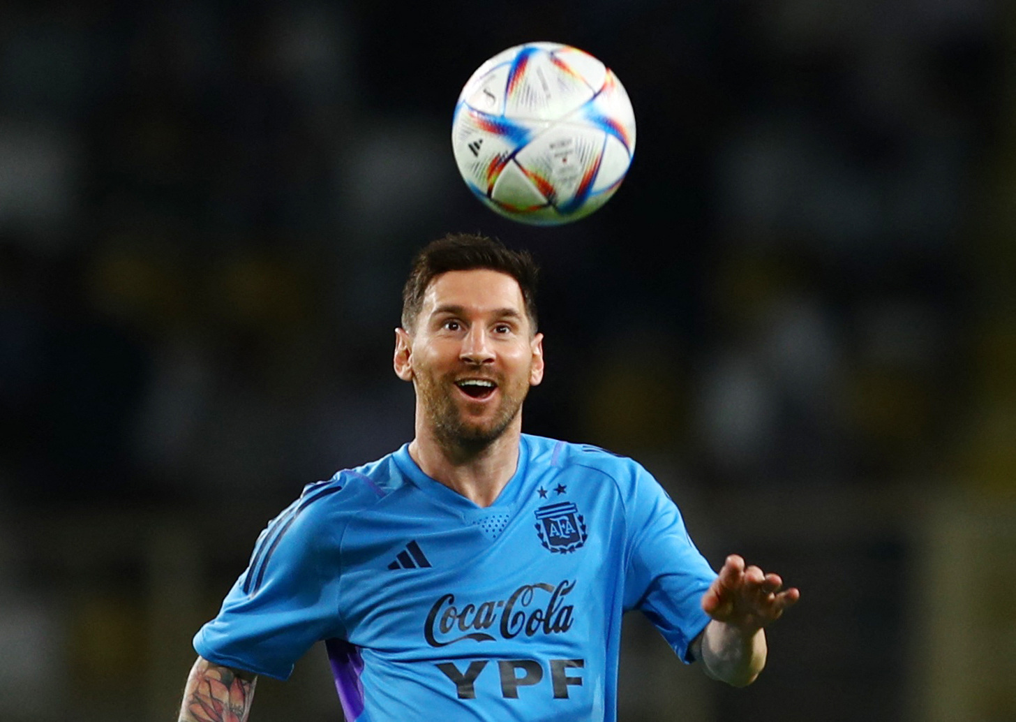 Soccer Football - International Friendly - Argentina Training - Al Nahyan Stadium, Abu Dhabi, United Arab Emirates - November 14, 2022 Argentina's Lionel Messi during training REUTERS