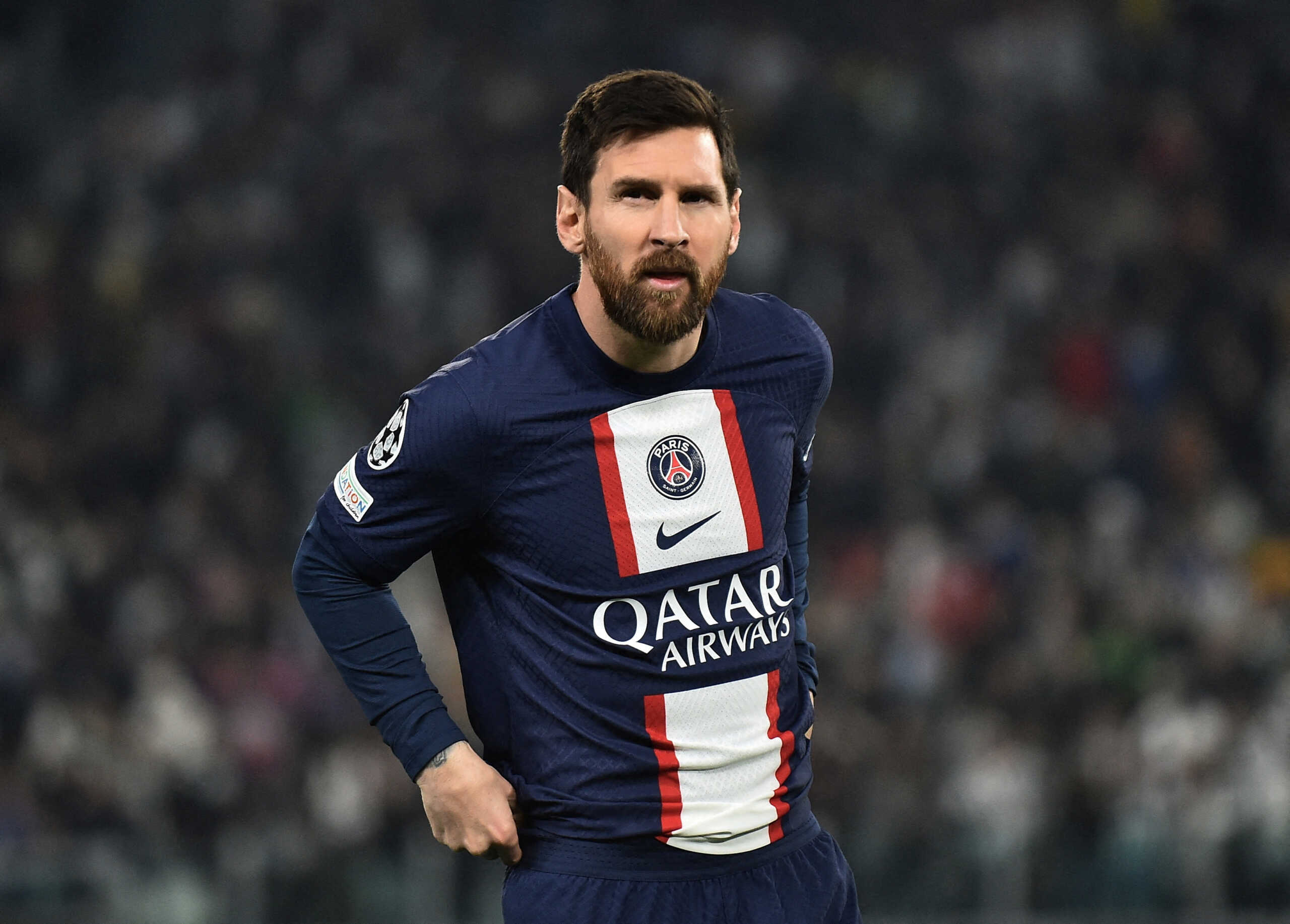 FILE PHOTO: Soccer Football - Champions League - Group H - Juventus v Paris St Germain - Allianz Stadium, Turin, Italy - November 2, 2022  Paris St Germain's Lionel Messi before the match REUTERS