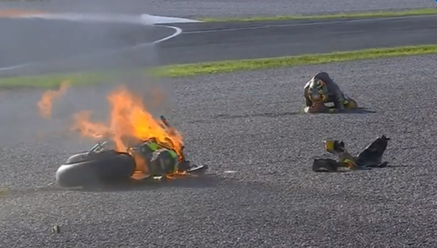 MotoGP: Σοκαριστική πτώση του Μπεζέκι, τυλίχθηκε στις φλόγες η μοτοσικλέτα του