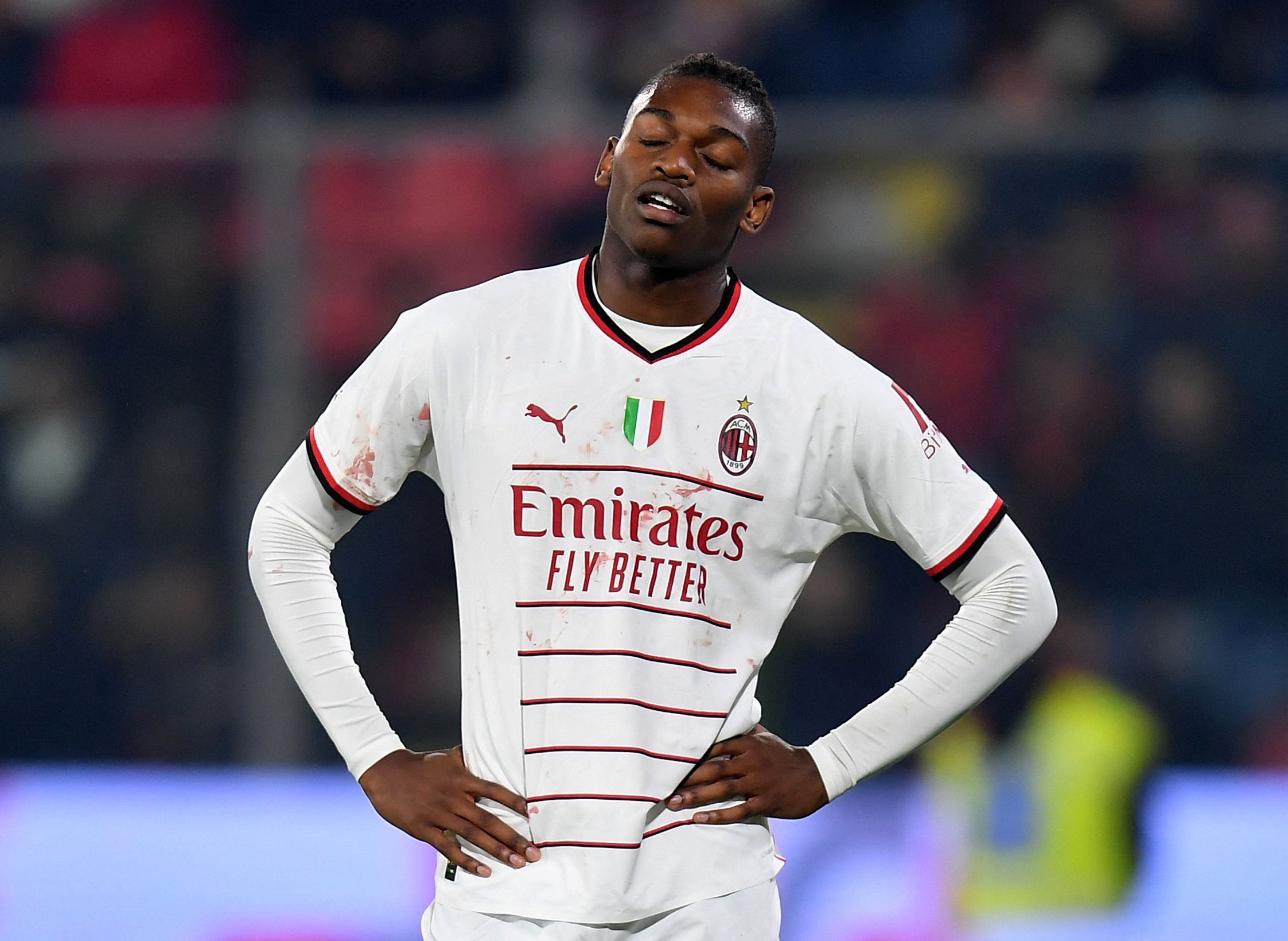 Soccer Football - Serie A - Cremonese v AC Milan - Stadio Giovanni Zini, Cremona, Italy - November 8, 2022 AC Milan's Rafael Leao reacts REUTERS