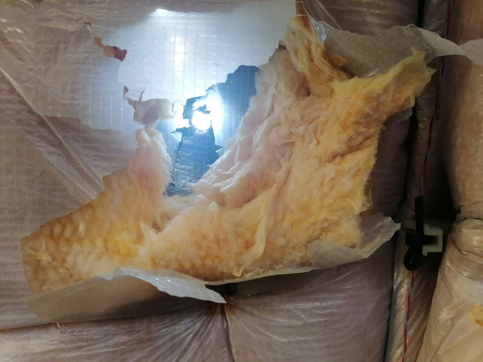 A bullet hole is seen in a Middle East Airlines (MEA) passenger plane, after it was hit  by a stray bullet while landing in Beirut, with no injuries reported, according to MEA Chairman Mohamad El-Hout, Lebanon November 10, 2022. Middle East Airlines