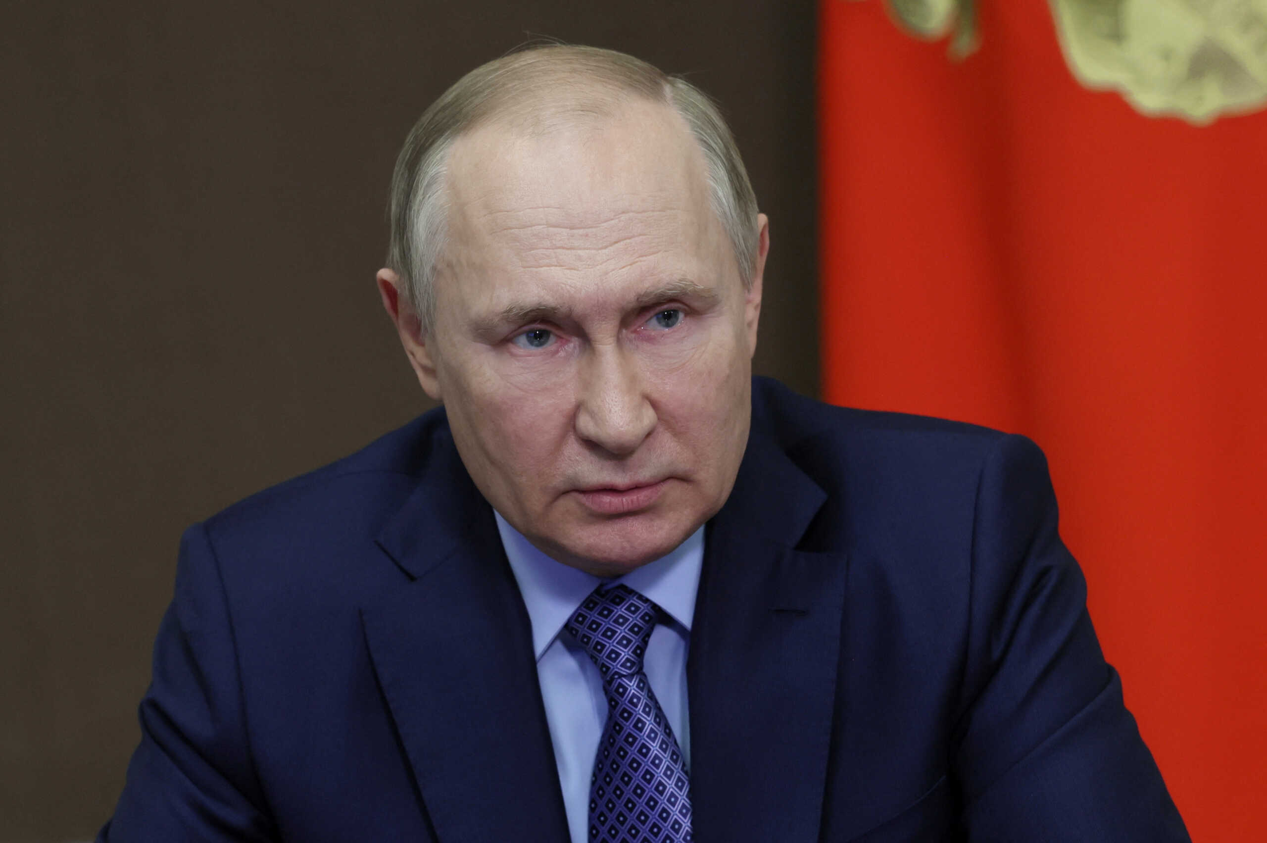 Russian President Vladimir Putin chairs a meeting with members of the Security Council via a video link in Sochi, Russia November 2, 2022. Sputnik