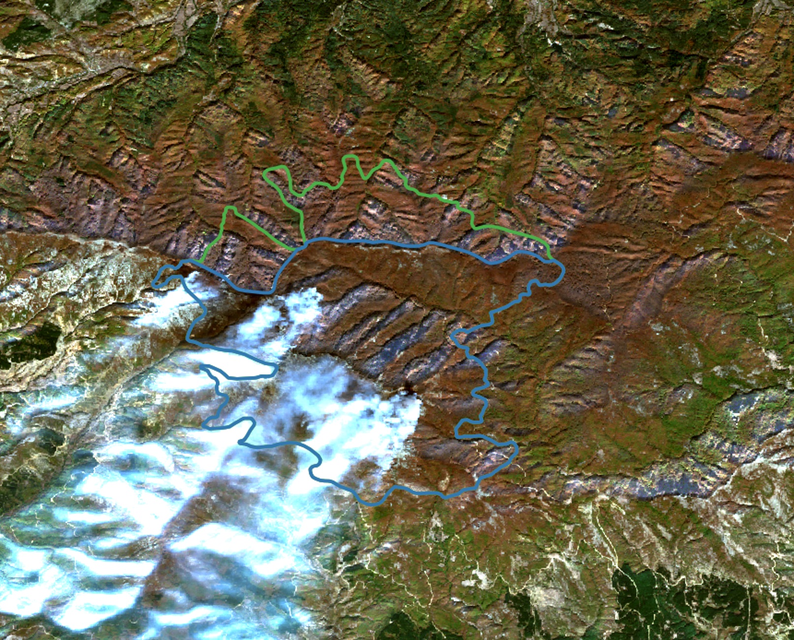 Ροδόπη: Δορυφορική φωτογραφία από τη φωτιά στο Παπίκιο Όρος – Δείτε την ανυπολόγιστη καταστροφή