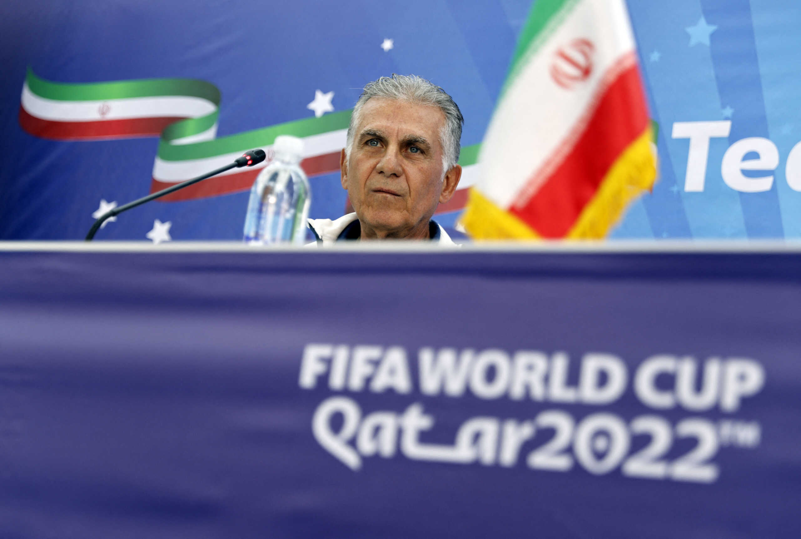 Soccer Football - FIFA World Cup Qatar 2022 - Iran press conference - Al Rayyan Sports Club Training, Al Rayyan, Qatar - November 15, 2022  Iran coach Carlos Queiroz during the press conference REUTERS