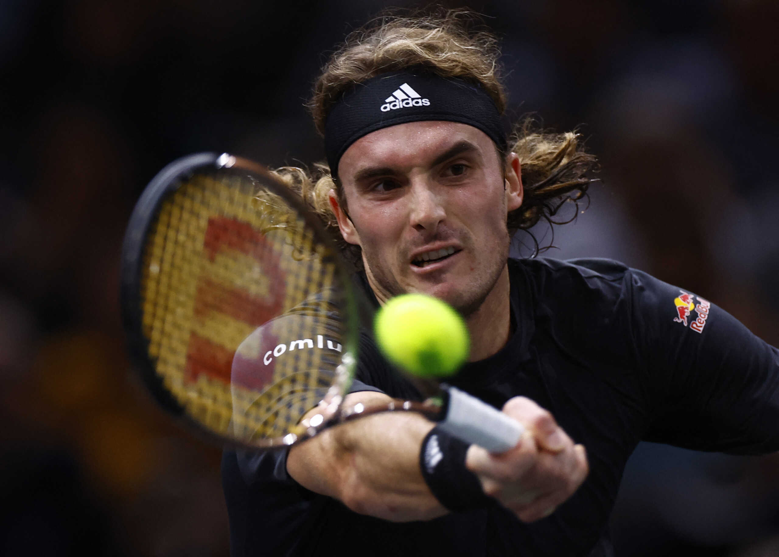 Tennis - ATP Masters 1000 - Paris Masters - Accor Arena, Paris, France - November 4, 2022 Greece's Stefanos Tsitsipas in action during his quarter final match against Tommy Paul of the U.S. REUTERS
