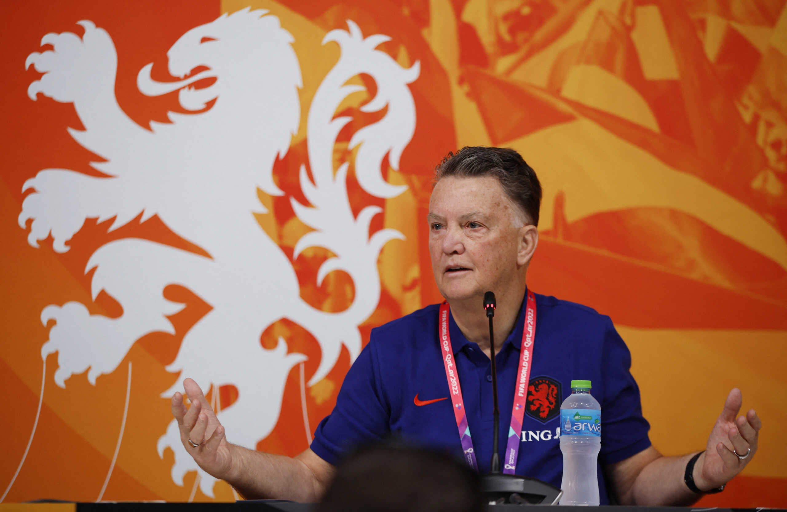Soccer Football - FIFA World Cup Qatar 2022 - Netherlands Press Conference - Qatar University Training Site, Doha, Qatar - November 16, 2022  Netherlands coach Louis van Gaal during the press conference REUTERS