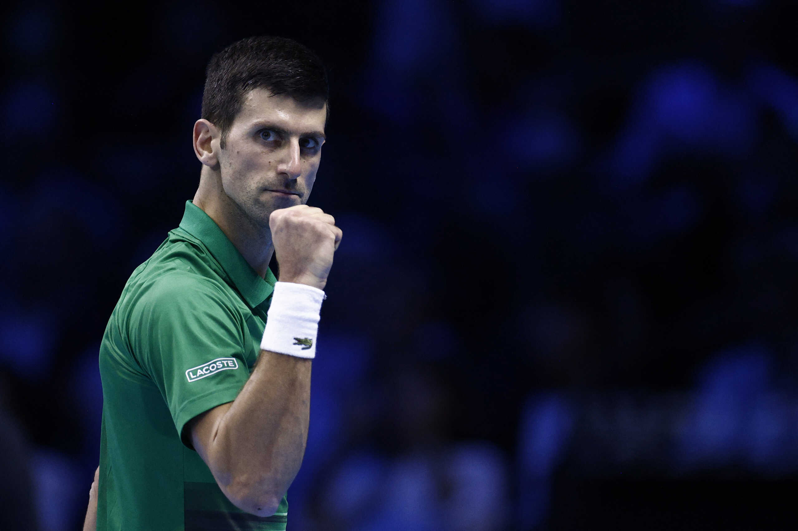 Tennis - ATP Finals Turin - Pala Alpitour, Turin, Italy - November 16, 2022  Serbia's Novak Djokovic reacts during his group stage match against Russia's Andrey Rublev REUTERS