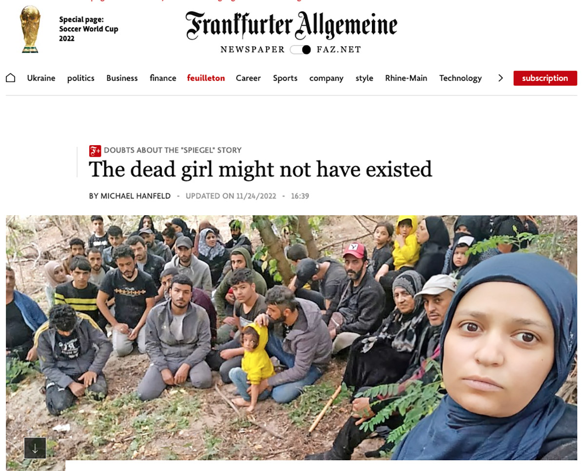 Πυρ ομαδόν από τα Γερμανικά ΜΜΕ κατά του Spiegel – «Το νεκρό κορίτσι στον Έβρο ίσως δεν υπήρξε»