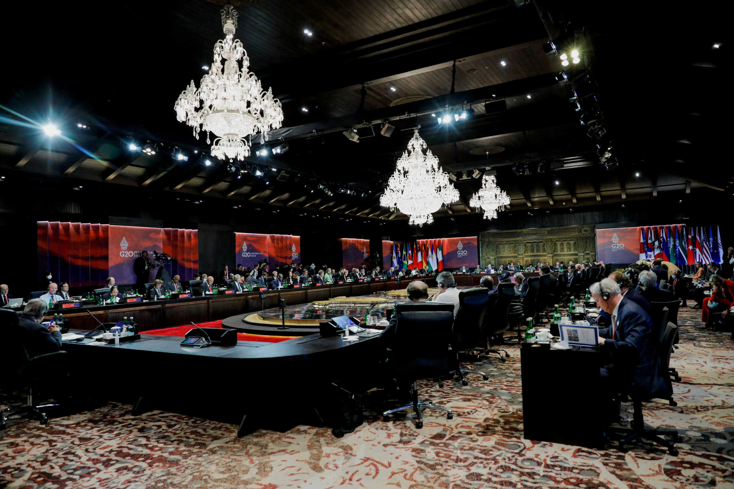 A general view of the room during a session at the G20 Leaders' Summit, in Nusa Dua, Bali, Indonesia, November 16, 2022. REUTERS
