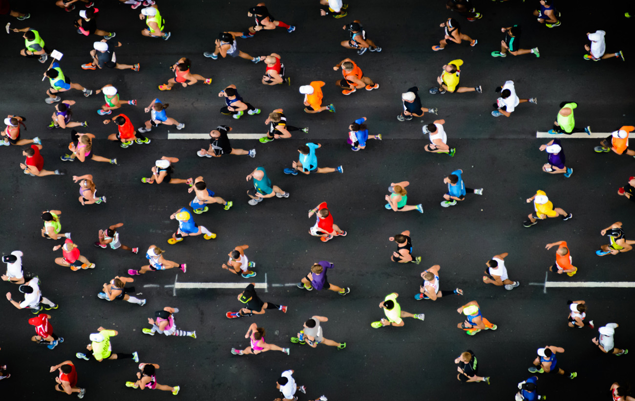 overhead shot of marathon