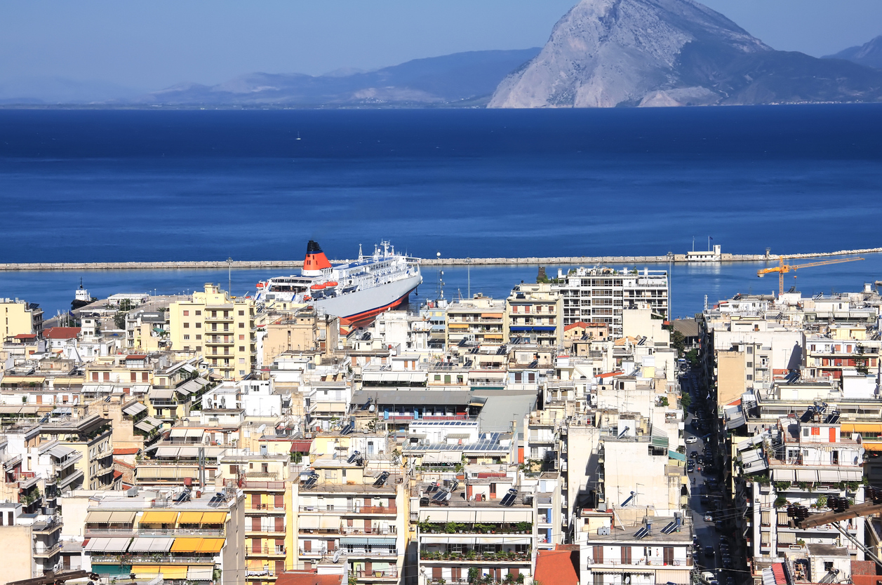 Patra, view of the city and the port from above. Greece