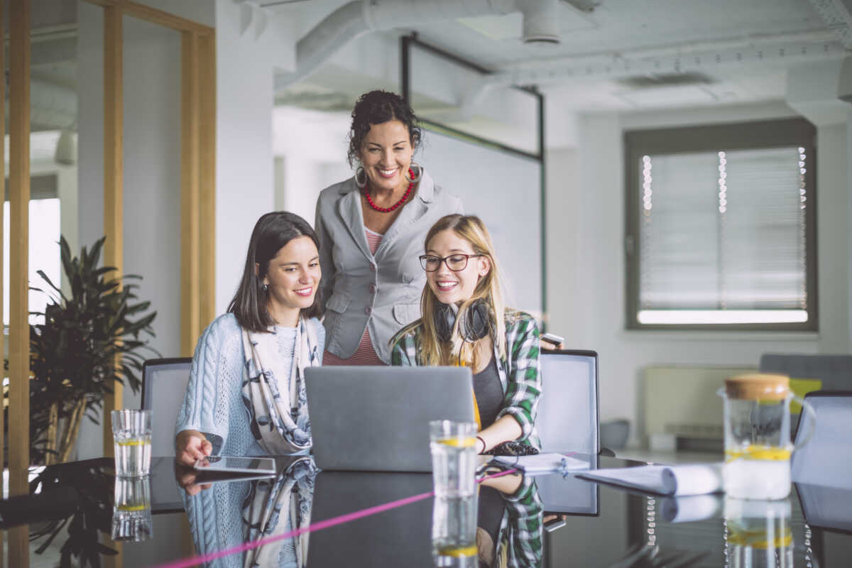 Businesswomen working together