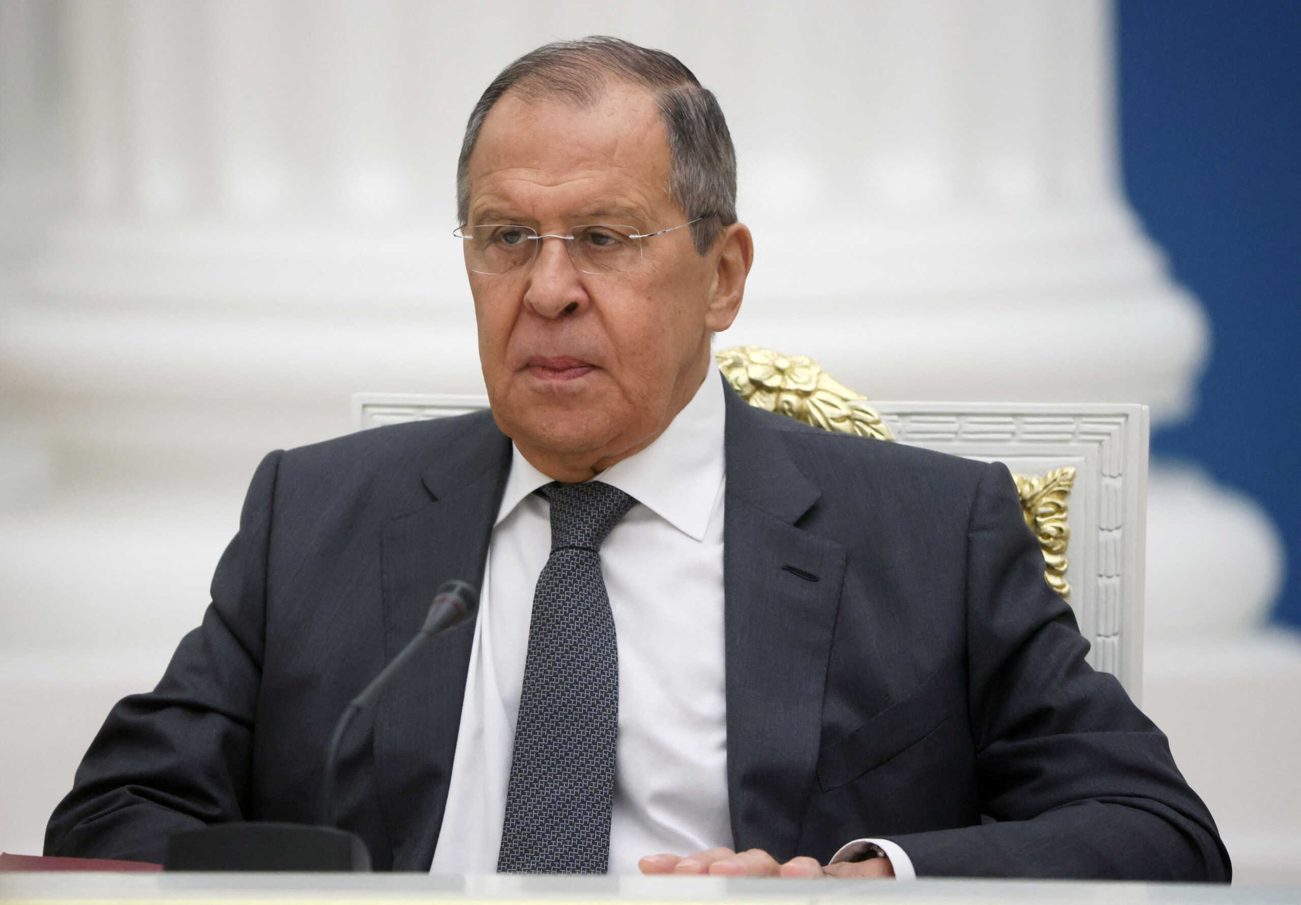 Russian Foreign Minister Sergei Lavrov waits before a meeting of President Vladimir Putin with members of the Security Council at the Kremlin in Moscow, Russia November 18, 2022. Sputnik