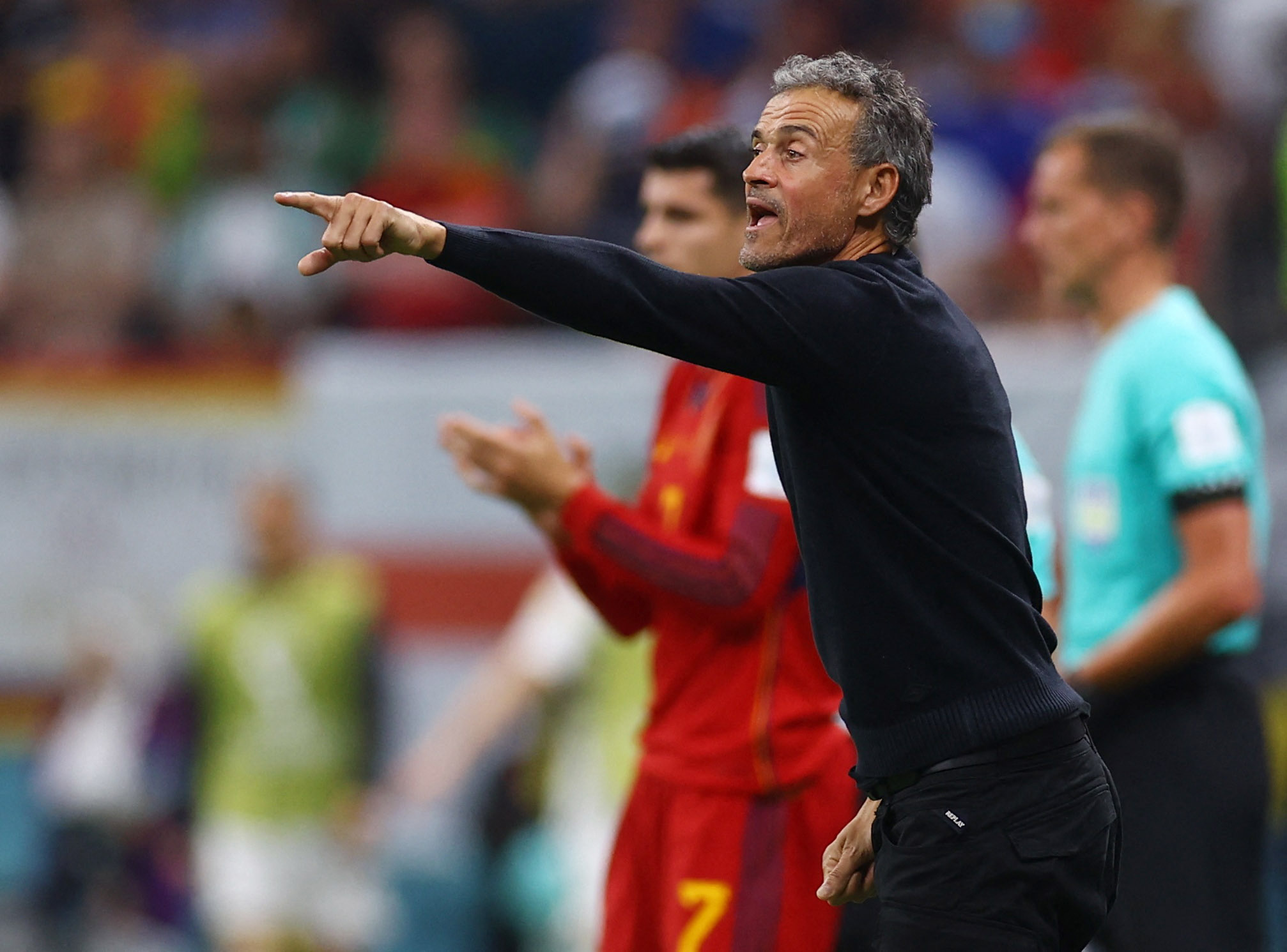 Soccer Football - FIFA World Cup Qatar 2022 - Group E - Spain v Germany - Al Bayt Stadium, Al Khor, Qatar - November 27, 2022 Spain coach Luis Enrique REUTERS