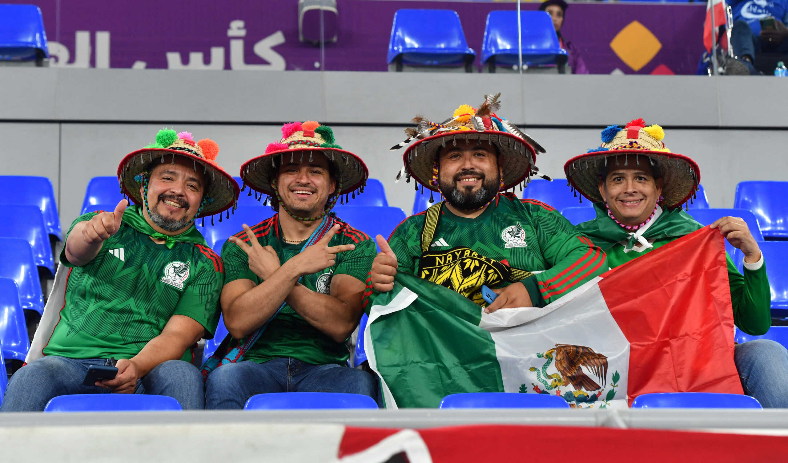 Soccer Football - FIFA World Cup Qatar 2022 - Group C - Mexico v Poland - Stadium 974, Doha, Qatar - November 22, 2022  Mexico fans in the stands before the match REUTERS