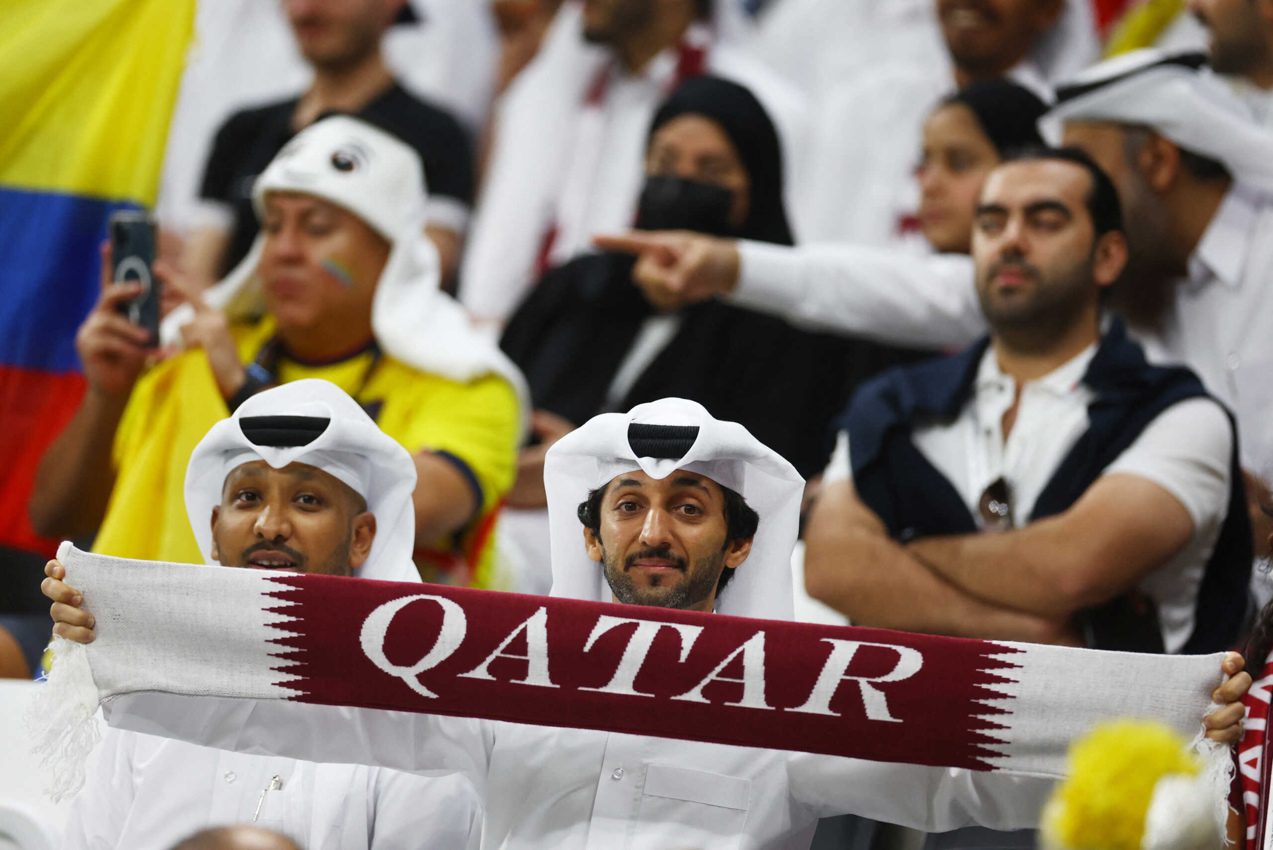 Soccer Football - FIFA World Cup Qatar 2022 - Group A - Qatar v Ecuador - Al Bayt Stadium, Al Khor, Qatar - November 20, 2022 Qatar fans inside the stadium before the match REUTERS