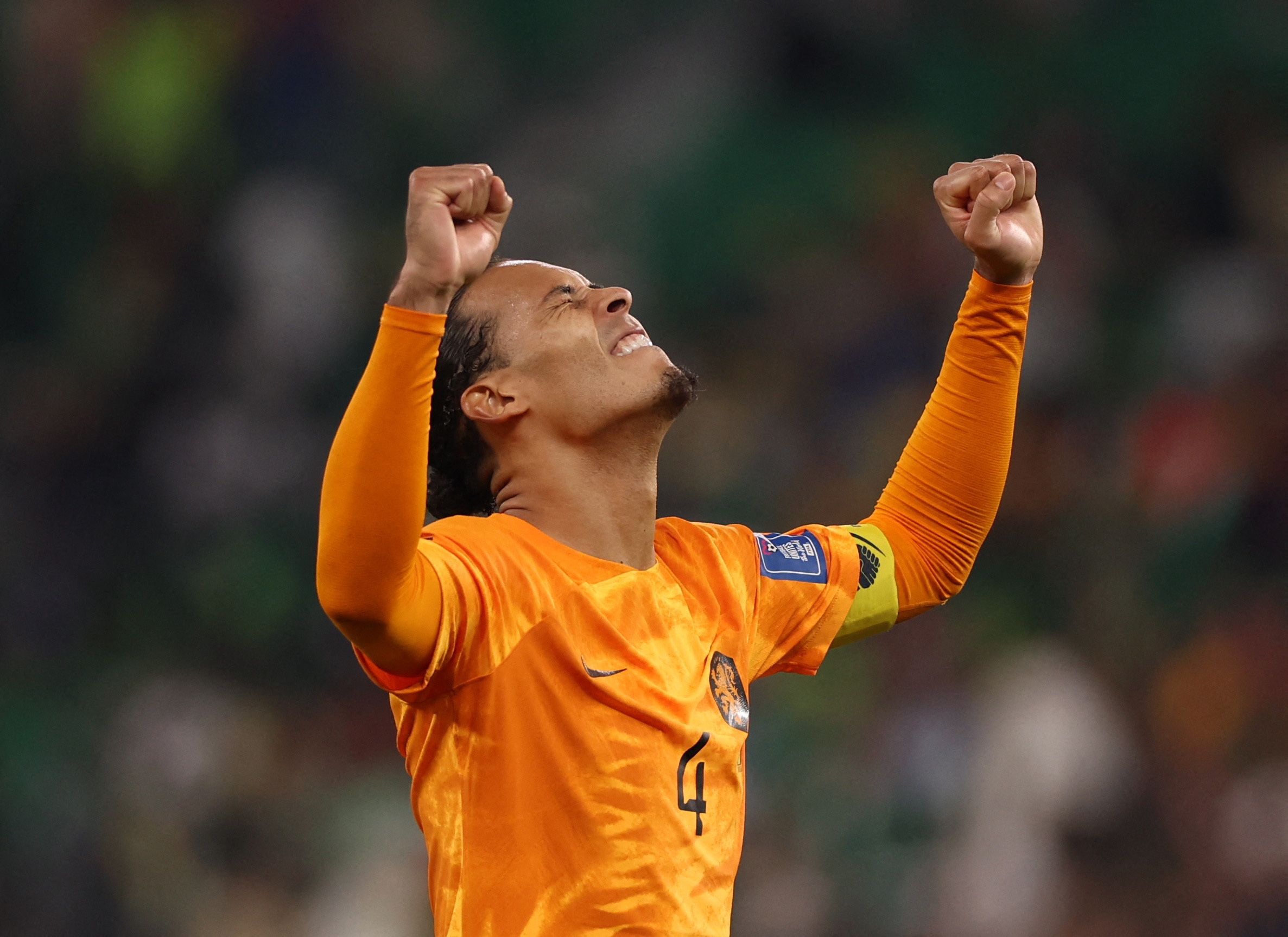 Soccer Football - FIFA World Cup Qatar 2022 - Group A - Senegal v Netherlands - Al Thumama Stadium, Doha, Qatar - November 21, 2022  Netherlands' Virgil van Dijk celebrates after the match REUTERS
