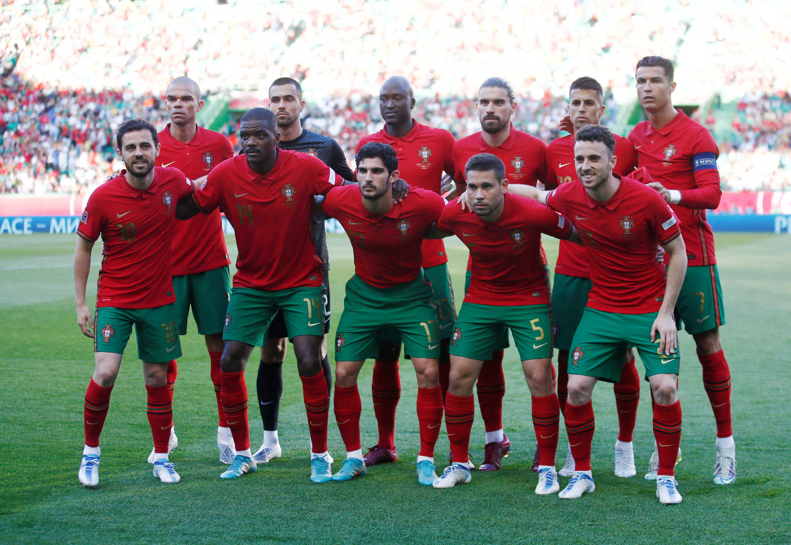 FILE PHOTO: Soccer Football - UEFA Nations League - Group B - Portugal v Czech Republic - Estadio Jose Alvalade, Lisbon, Portugal - June 9, 2022 Portugal players pose for a team group photo before the match REUTERS