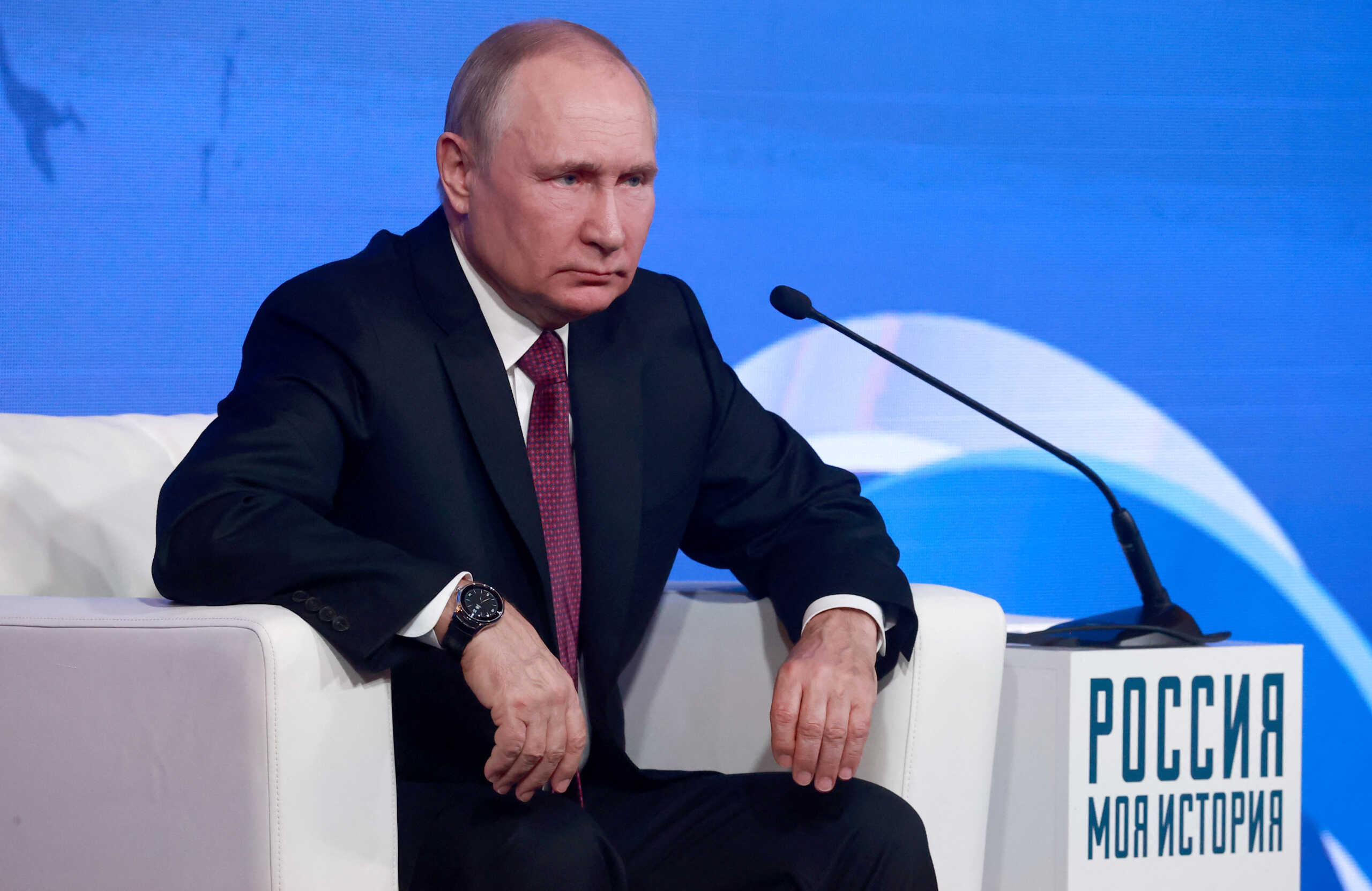 Russian President Vladimir Putin attends a meeting with historians and religious clerics on Russia's Day of National Unity in Moscow, Russia November 4, 2022. Sputnik