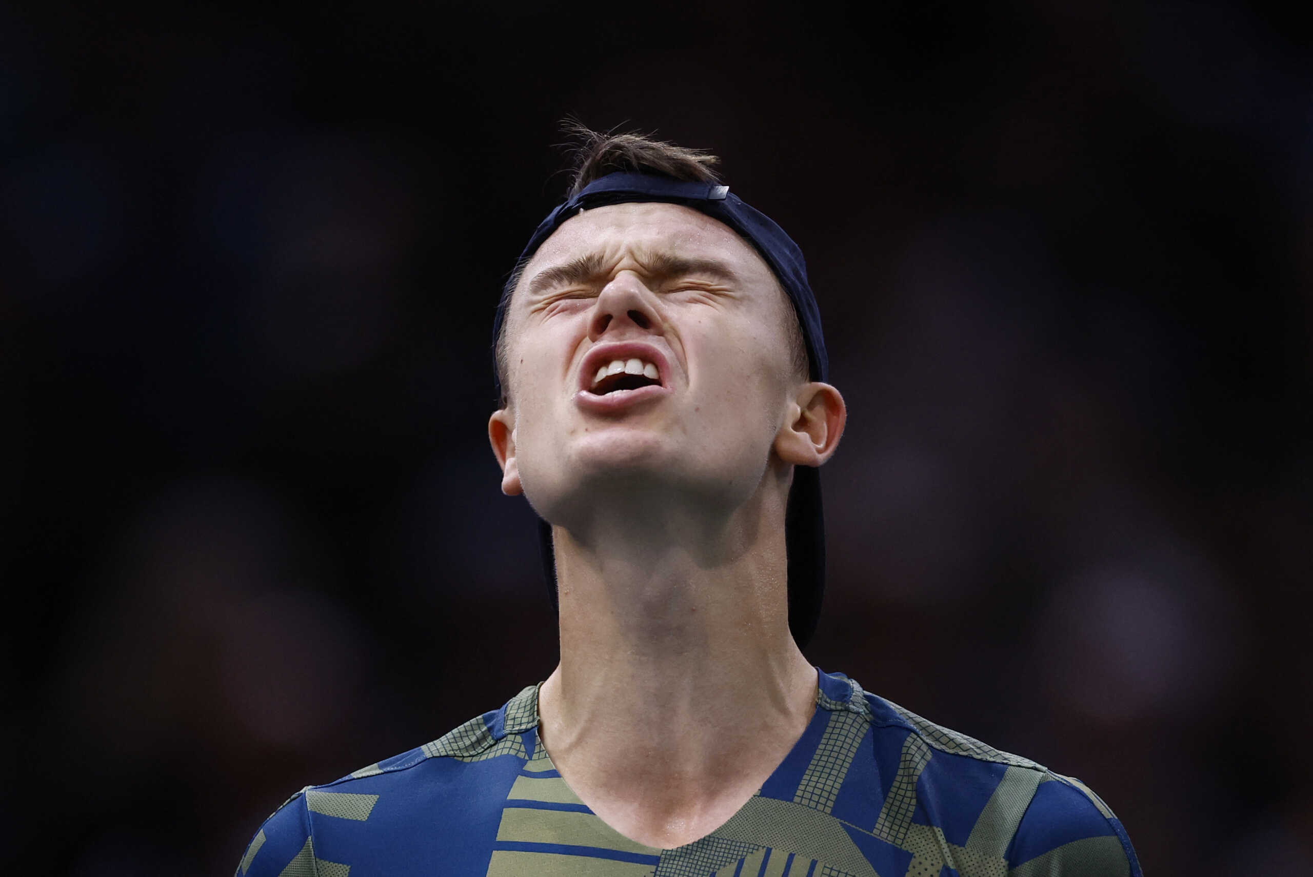 Tennis - ATP Masters 1000 - Paris Masters - Accor Arena, Paris, France - November 6, 2022 Denmark's Holger Rune reacts during the final match against Serbia's Novak Djokovic REUTERS