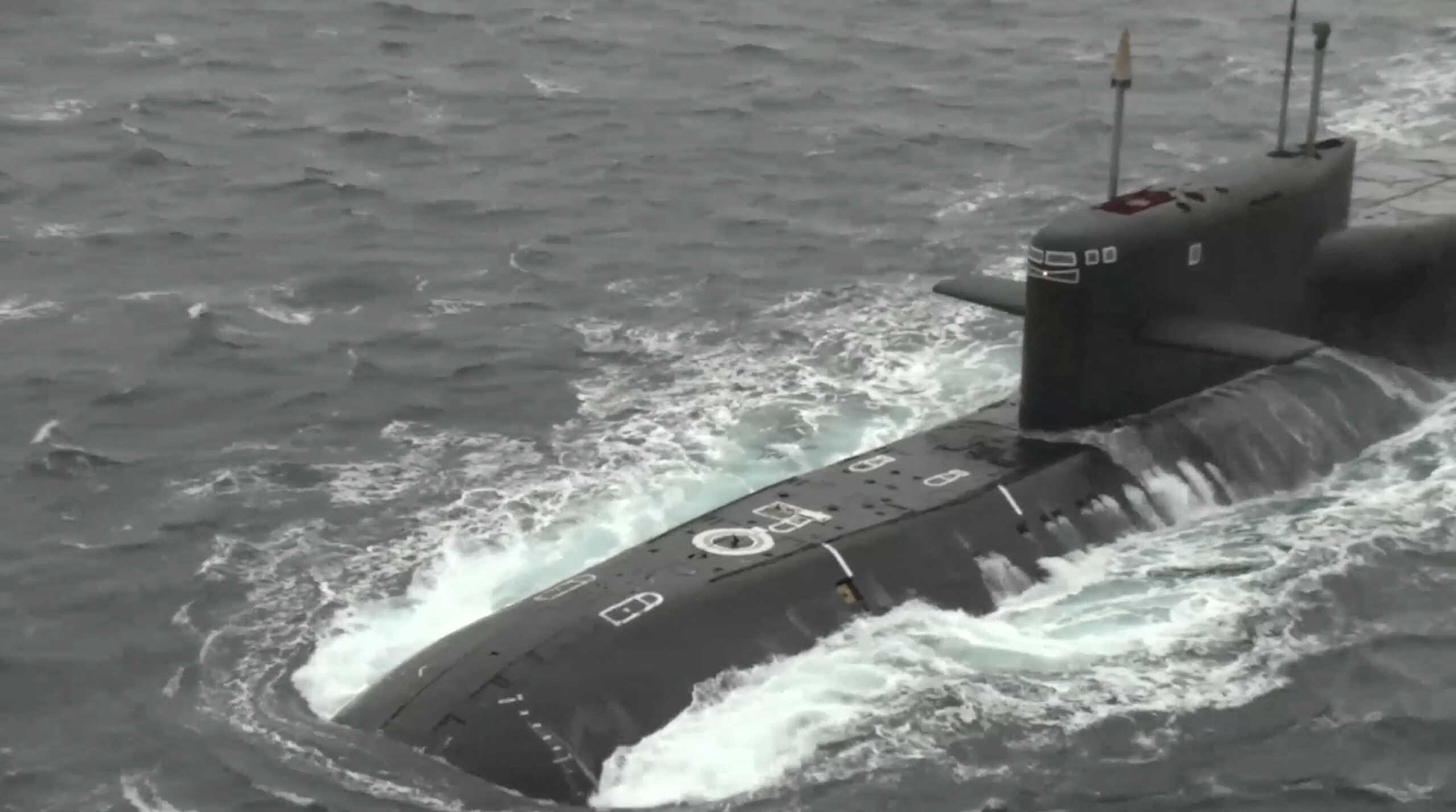 A still image from video, released by the Russian Defence Ministry, shows what it said to be Russia's strategic nuclear-powered ballistic missile submarine Tula during exercises held by the country's strategic nuclear forces at an unknown location, in this image taken from handout footage released October 26, 2022. Russian Defence Ministry
