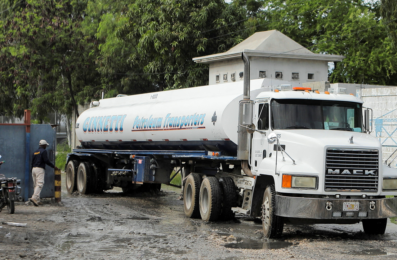 A tanker truck carrying fuel leaves the Varreux terminal after distribution was halted for almost two months, in Port-au-Prince, Haiti November 8, 2022. REUTERS
