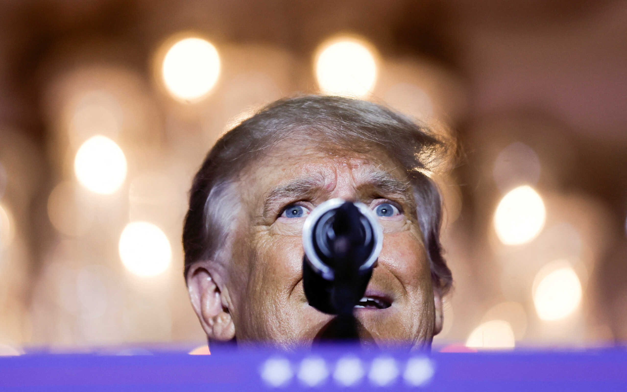 Former U.S. President Donald Trump announces that he will once again run for U.S. president in the 2024 U.S. presidential election during an event at his Mar-a-Lago estate in Palm Beach, Florida, U.S. November 15, 2022. REUTERS