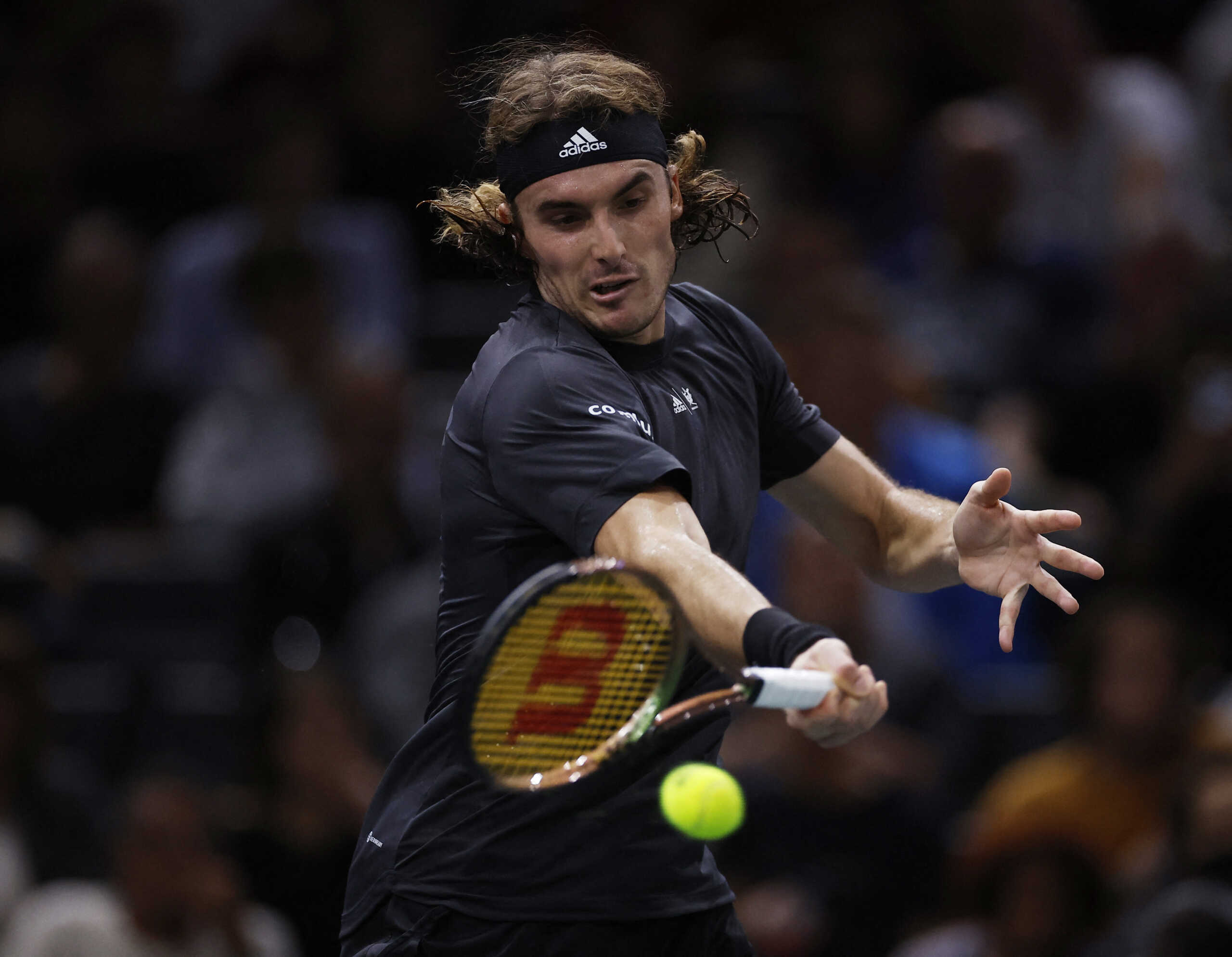 Tennis - ATP Masters 1000 - Paris Masters - Accor Arena, Paris, France - November 3, 2022 Greece's Stefanos Tsitsipas in action during his round of 16 match against France's Corentin Moutet REUTERS
