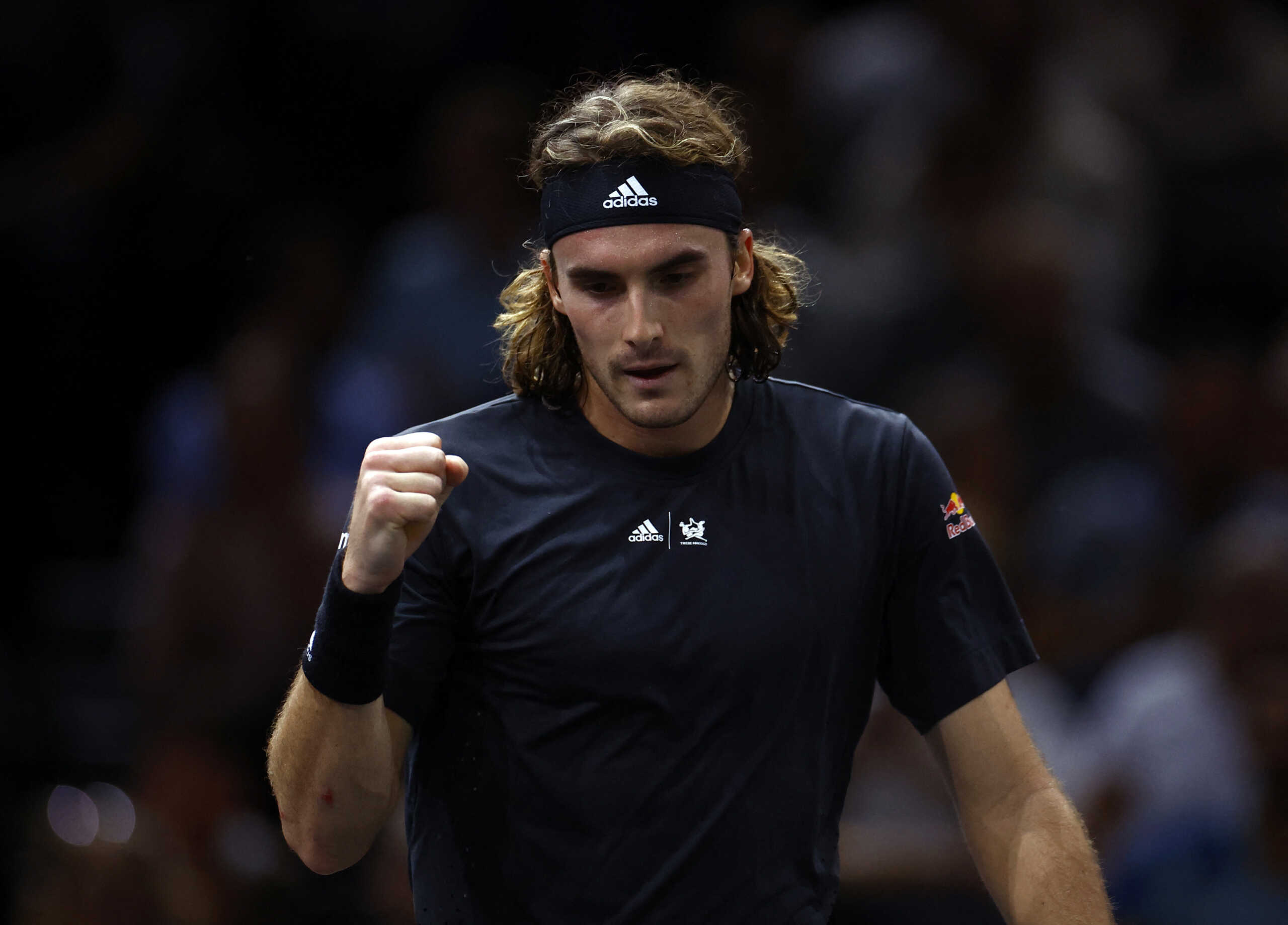 Tennis - ATP Masters 1000 - Paris Masters - Accor Arena, Paris, France - November 4, 2022 Greece's Stefanos Tsitsipas reacts during his quarter final match against Tommy Paul of the U.S. REUTERS