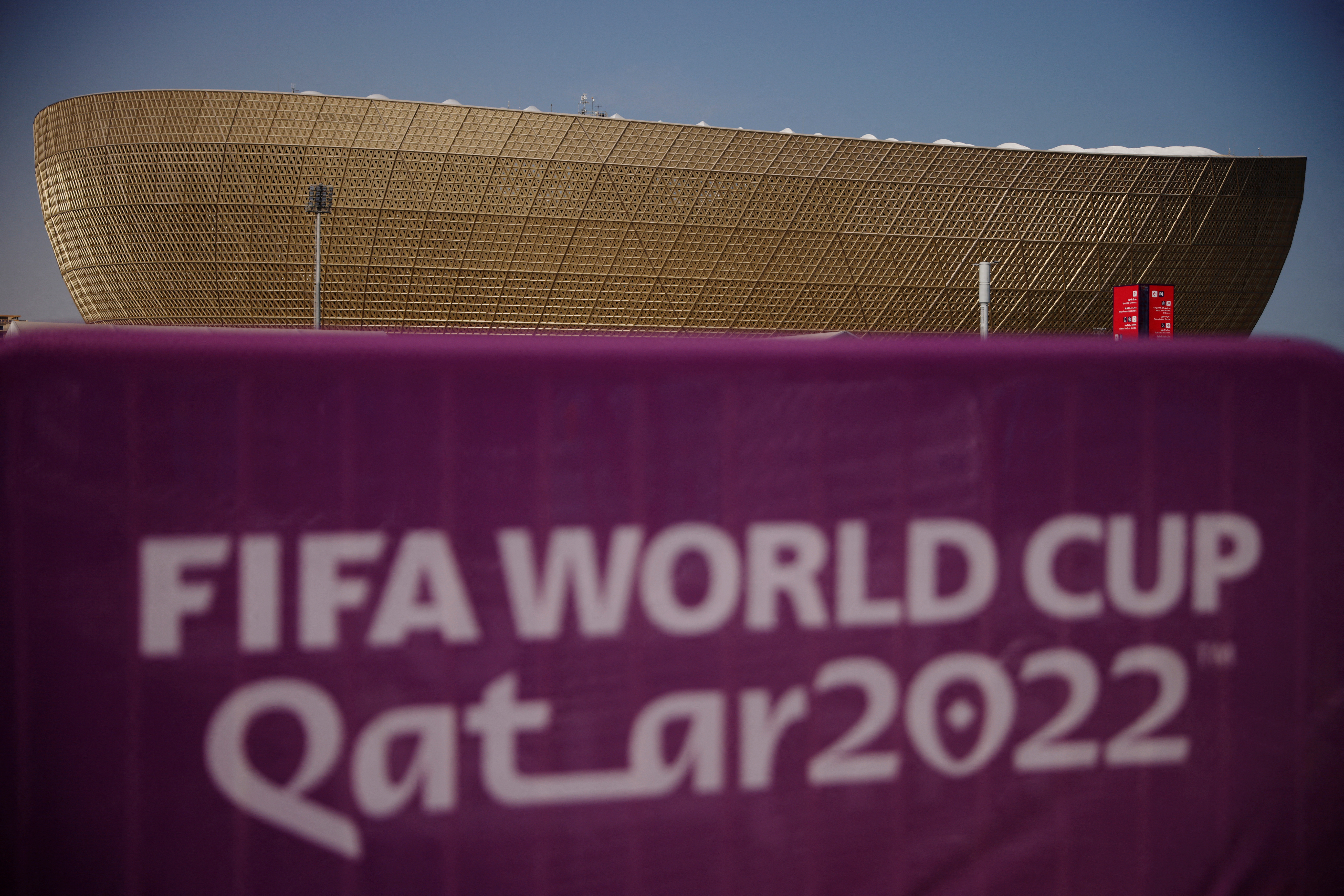 FILE PHOTO: Soccer Football - 2022 World Cup Preview - Lusail, Qatar - November 10, 2022 General view outside Lusail Stadium ahead of the World Cup REUTERS