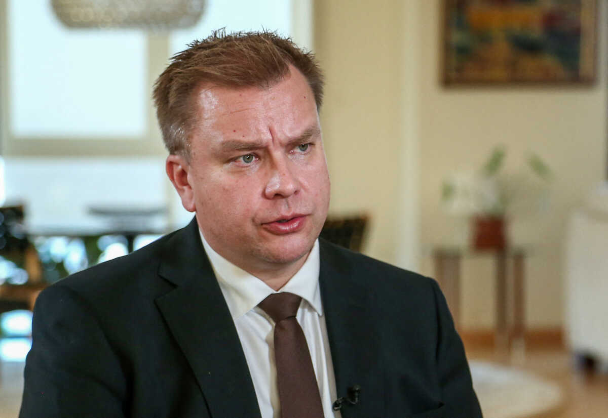 Finland's Defence Minister Antti Kaikkonen speaks during an interview with Reuters in Ankara, Turkey, December 8, 2022. REUTERS
