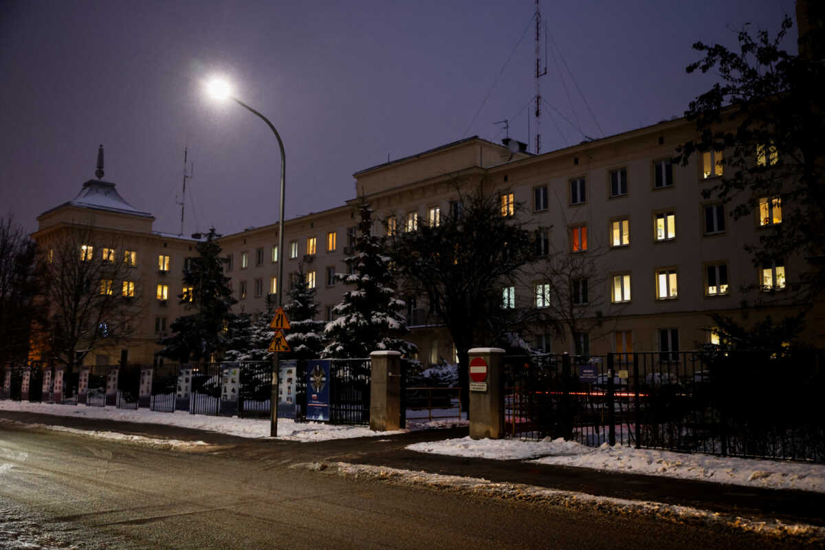 A general view of buildings of the Polish Police Headquarters, where, according to Poland's interior ministry, top cop was injured by an exploding official gift, in Warsaw, Poland December 15, 2022. REUTERS