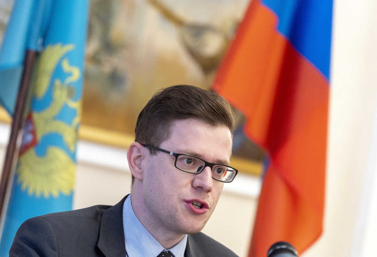 Konstantin Vorontsov, deputy director of the department for non-proliferation and arms control of the Ministry of Foreign Affairs of the Russian Federation, attends a news briefing at the diplomatic mission in Geneva, Switzerland, December 16, 2022. REUTERS