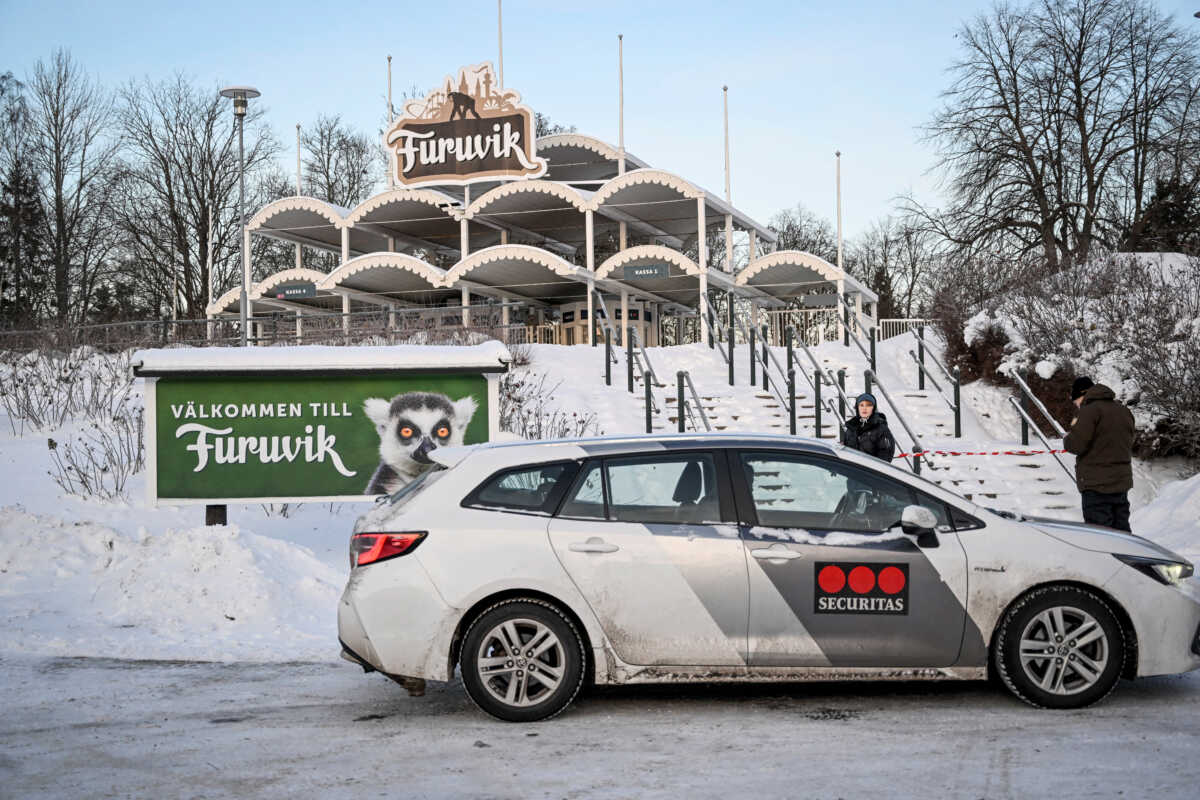 A view of the main entrance to Furuvik Zoo, from where five chimpanzees escaped from their enclosure, near Gavle, Sweden. December 15, 2022. TT News Agency