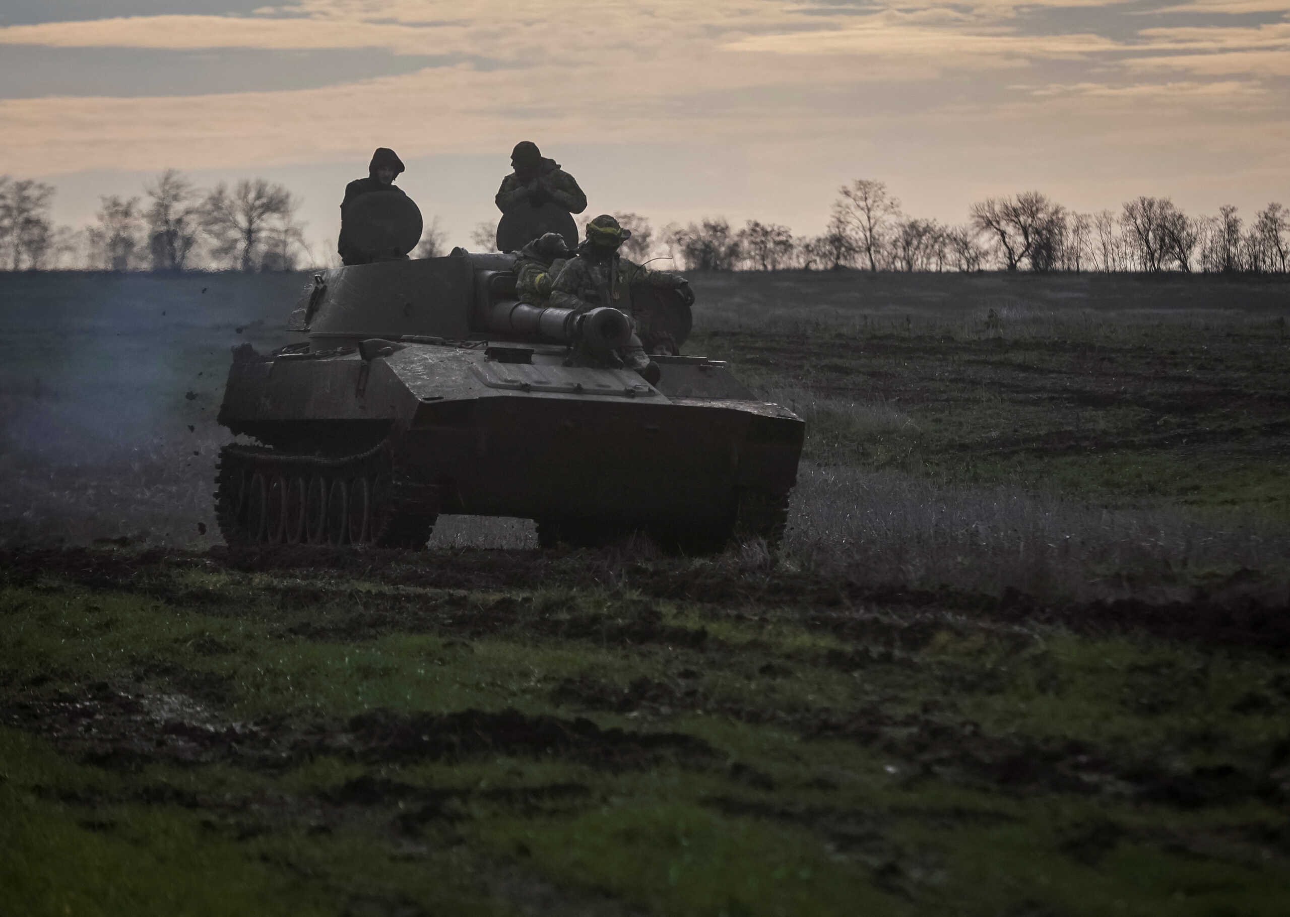 Ukrainian servicemen ride a self-propelled howitzer, amid Russia's attack on Ukraine, on a frontline in Donetsk region, Ukraine November 30, 2022.  Radio Free Europe