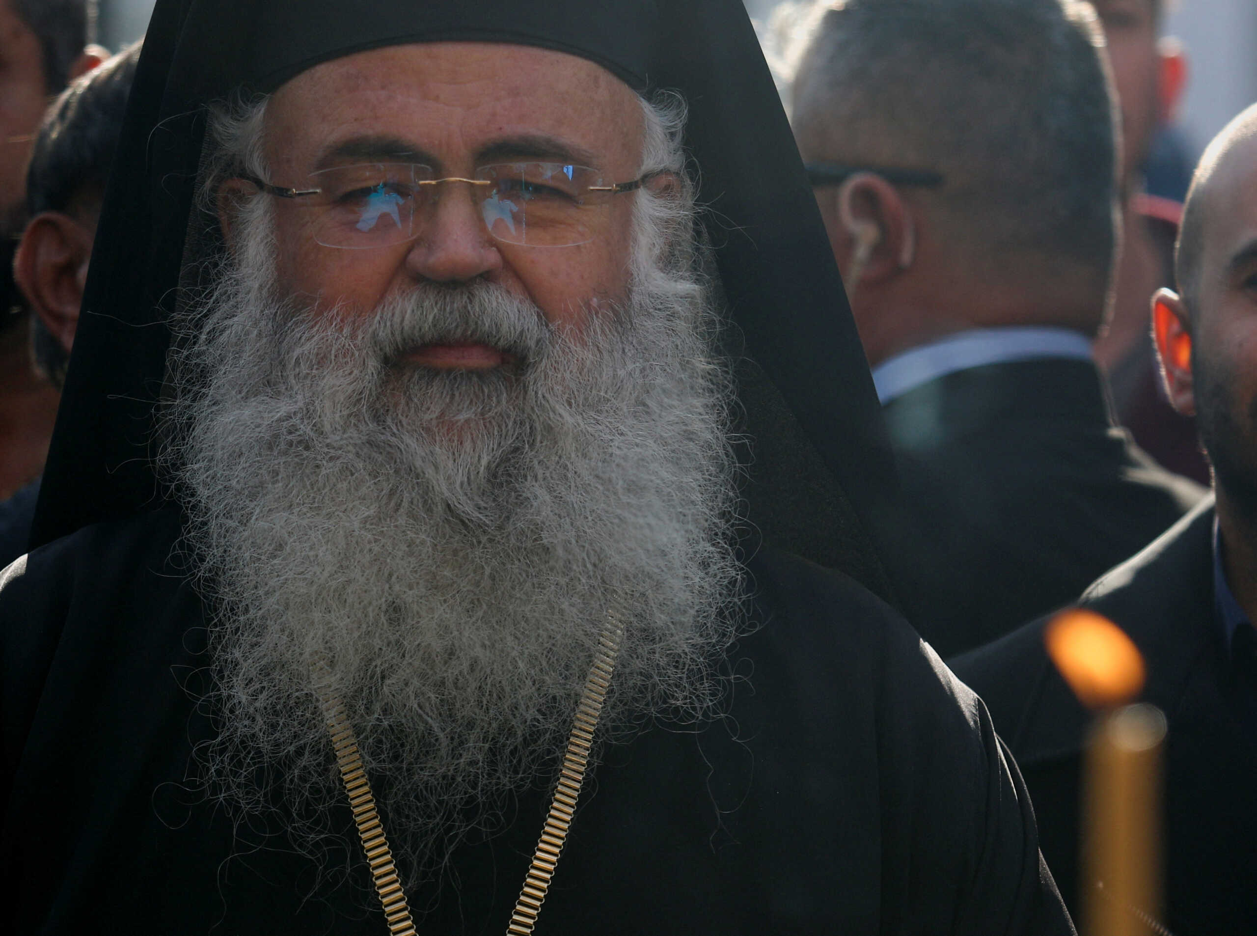 Georgios, Cyprus's newly-elected Archbishop, shortly after a secret ballot of the Church's ruling Holy Synod, walks outside the Holy Archbishopric in Nicosia, Cyprus, December 24, 2022. REUTERS