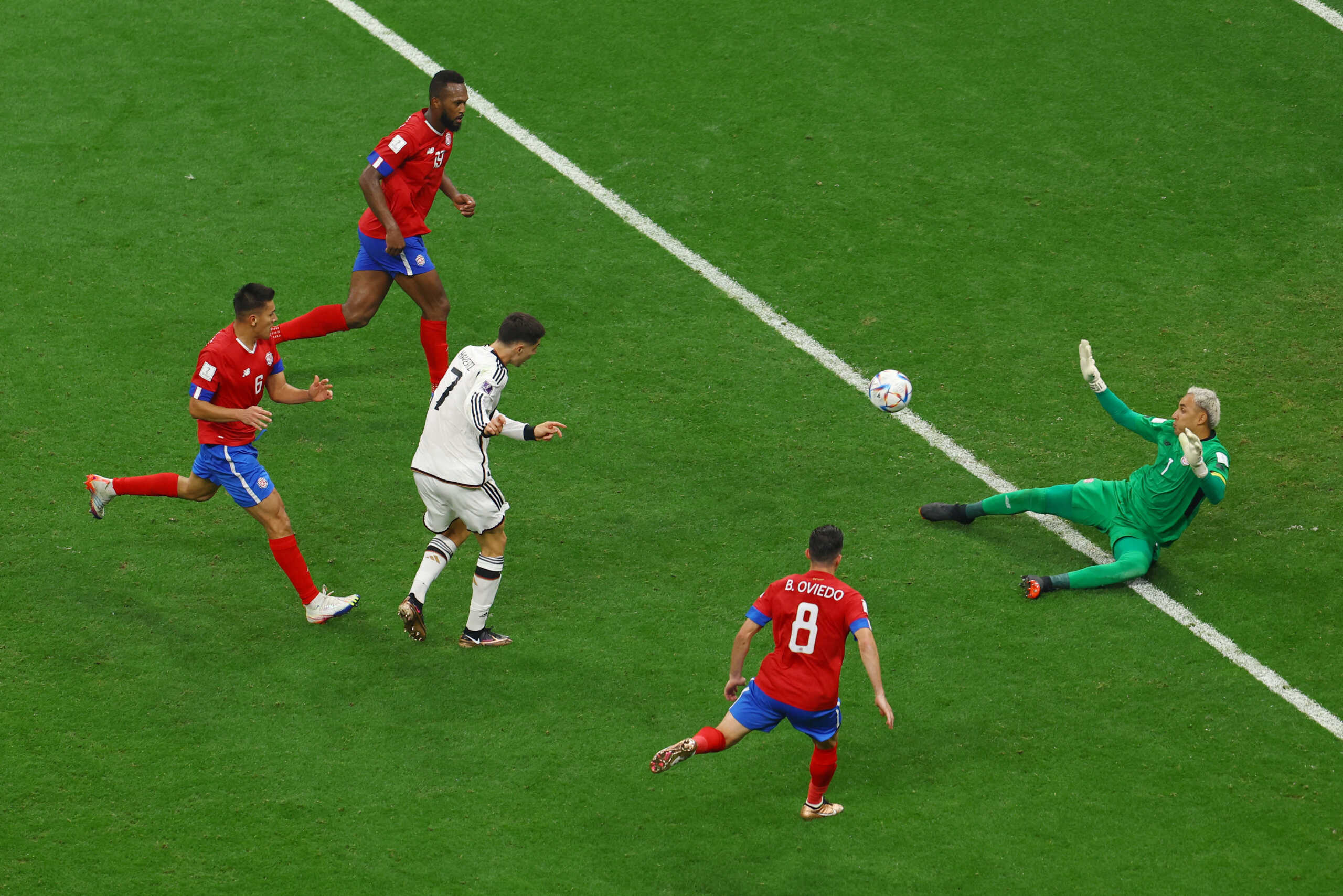 Soccer Football - FIFA World Cup Qatar 2022 - Group E - Costa Rica v Germany - Al Bayt Stadium, Al Khor, Qatar - December 1, 2022 Germany's Kai Havertz scores their second goal REUTERS