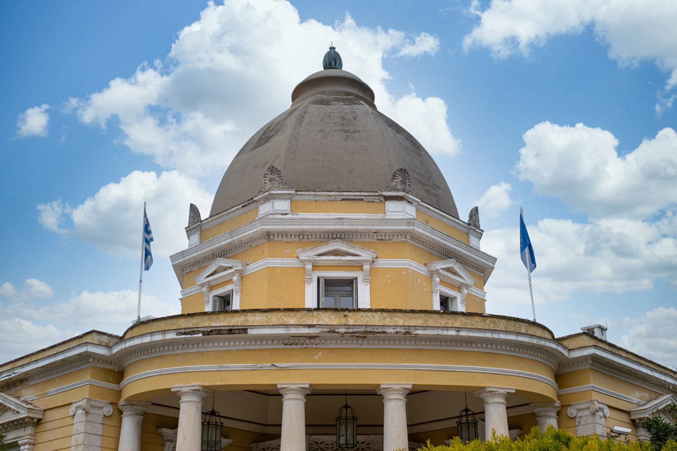 Kifissia, Greece - March 31 2018:Villa Kazouli historic building dome