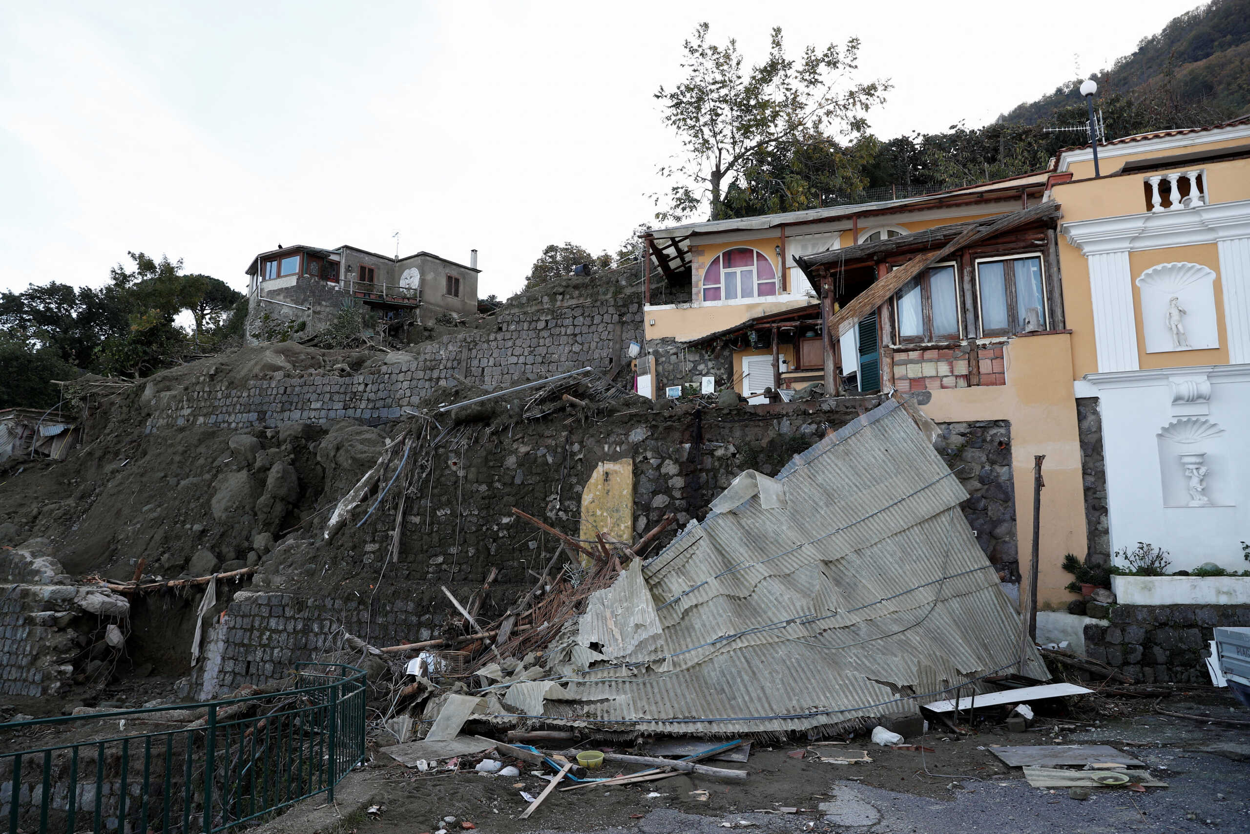 A general view shows damaged houses, following a landslide on the Italian island of Ischia, Italy November 28, 2022. REUTERS