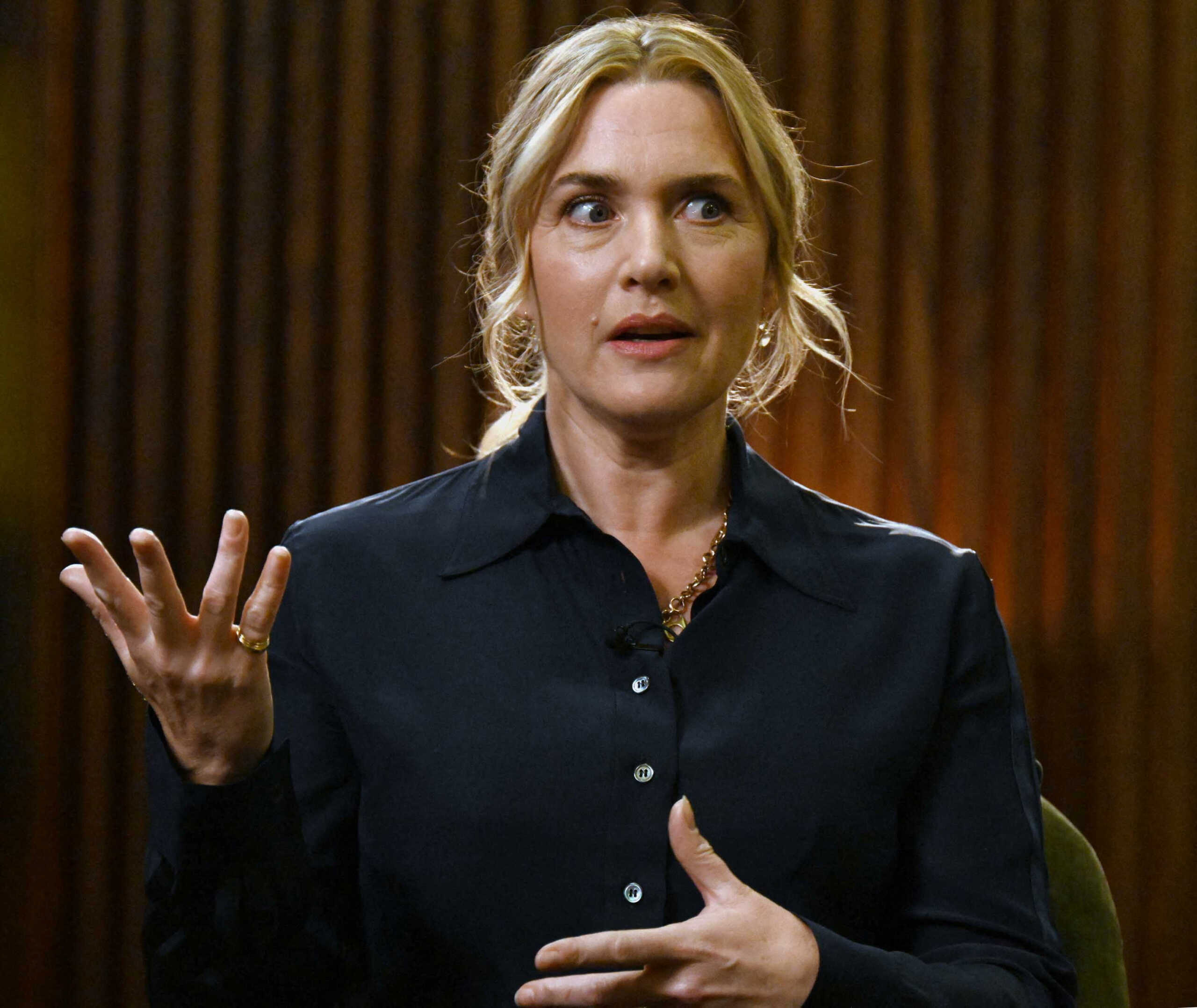 Kate Winslet appears on BBC's Sunday with Laura Kuenssberg in London, Britain, December 4, 2022. Jeff Overs